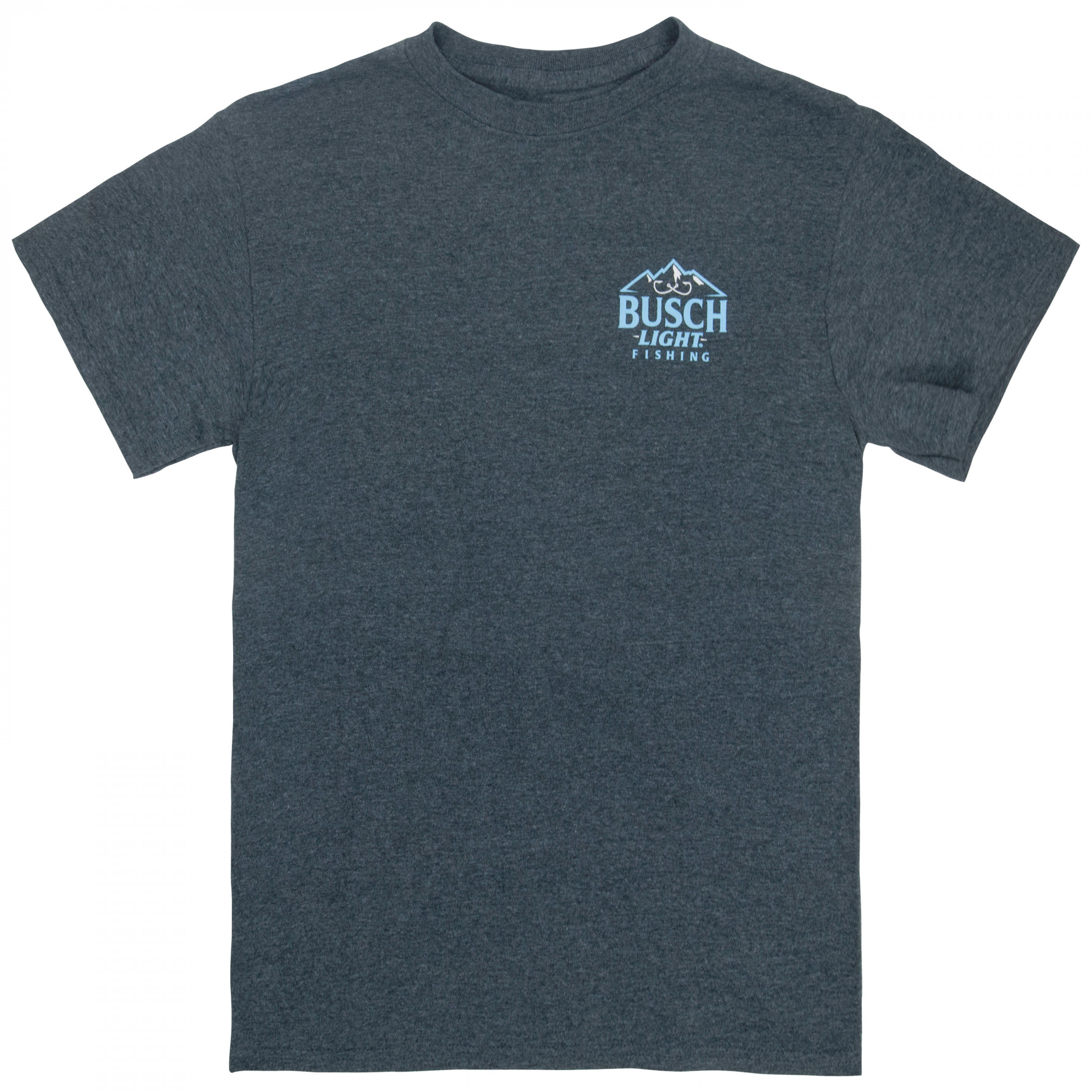 Busch Light Out Fishing Grey Colorway Front and Back Print T-Shirt