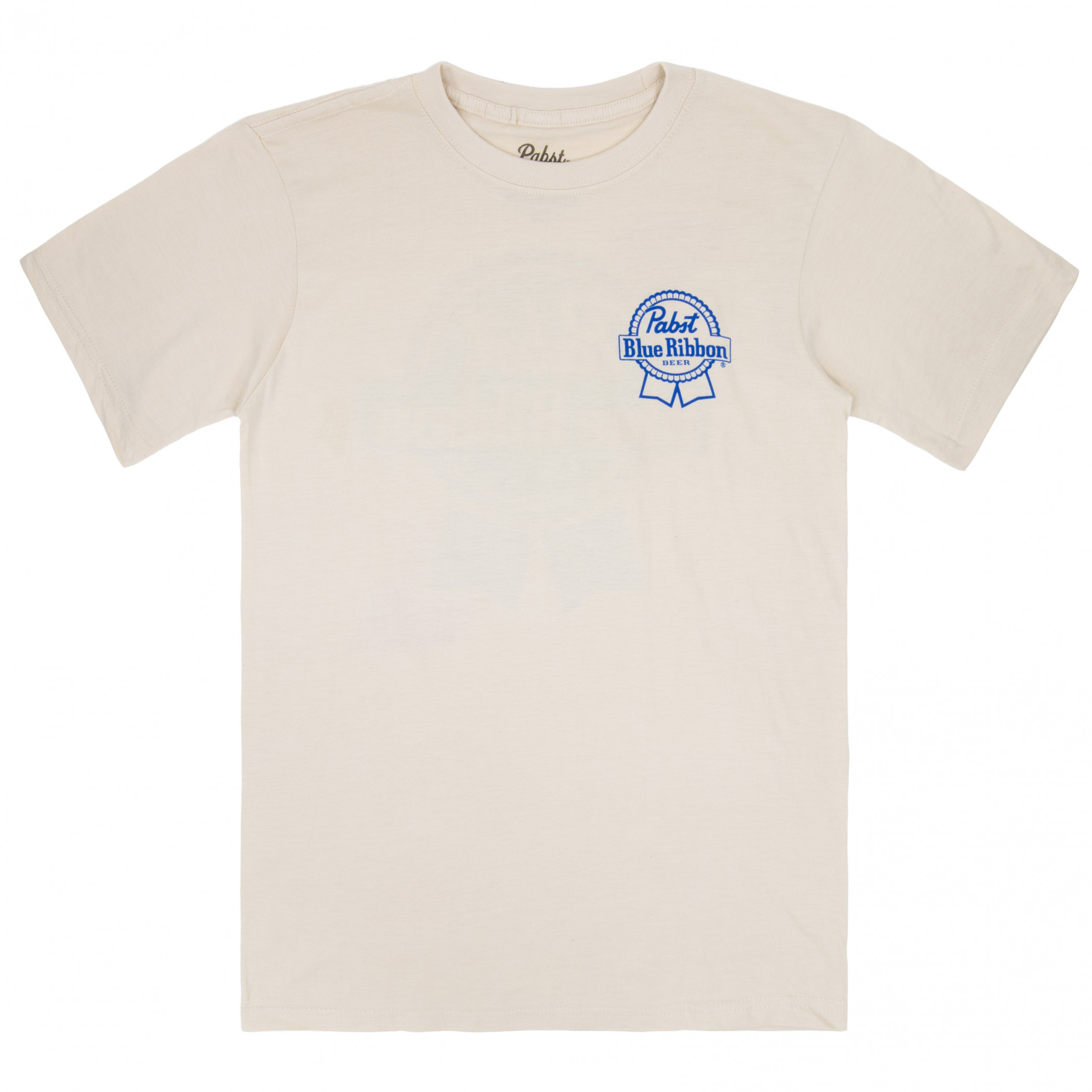 Pabst Blue Ribbon Distressed Logo Front and Back Print T-Shirt