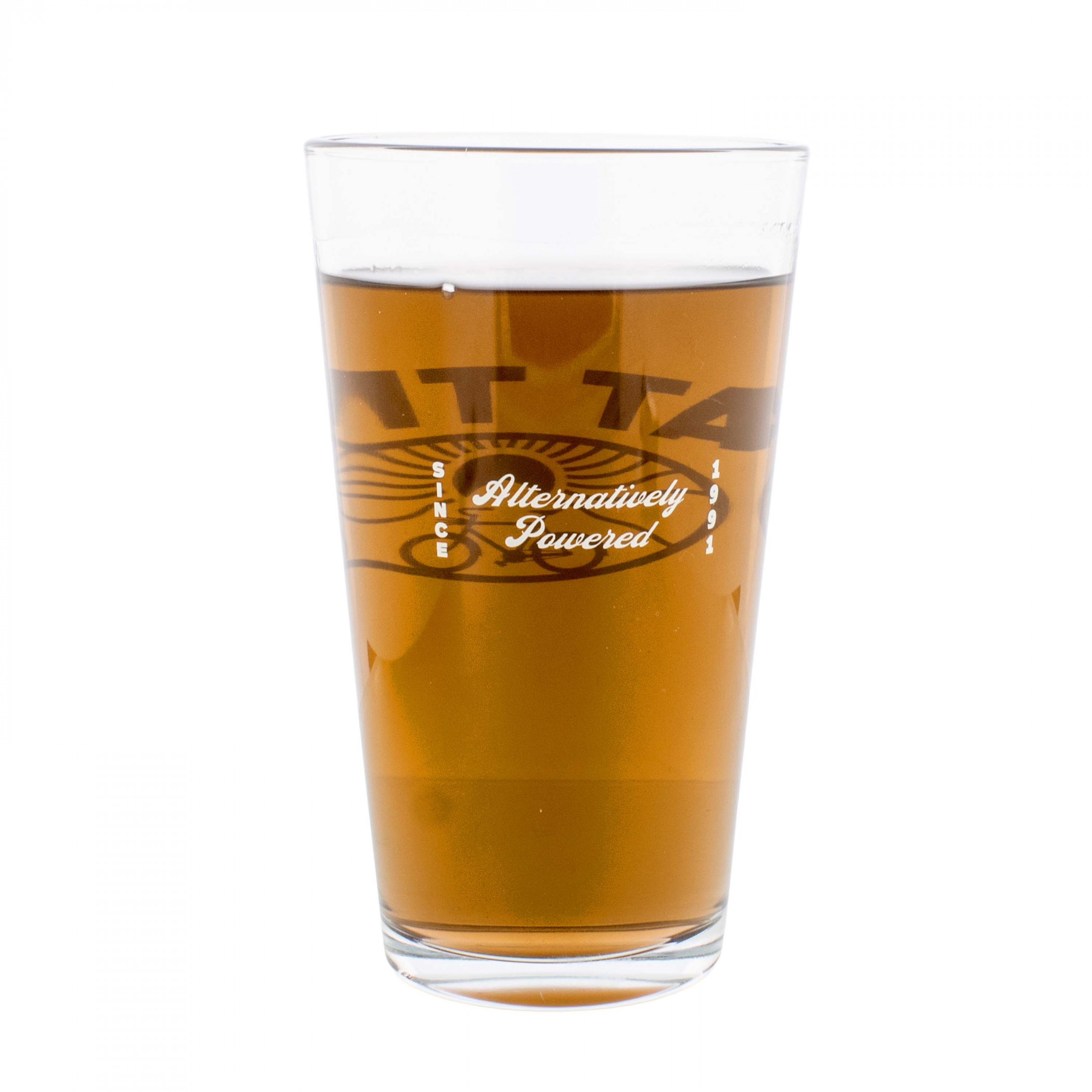 Fat Tire Sunset Logo Alternatively Powered 16oz Pint Glass