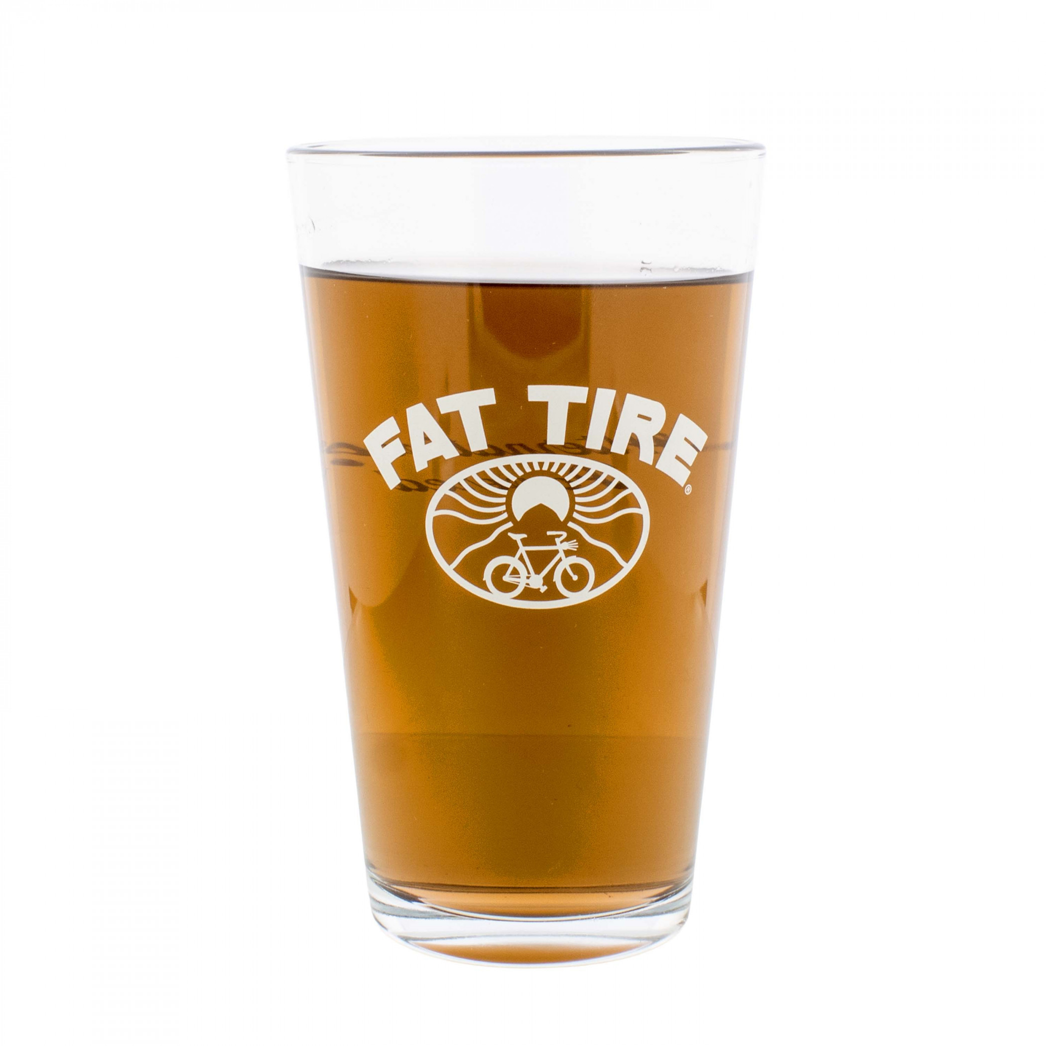 Fat Tire Sunset Logo Alternatively Powered 16oz Pint Glass