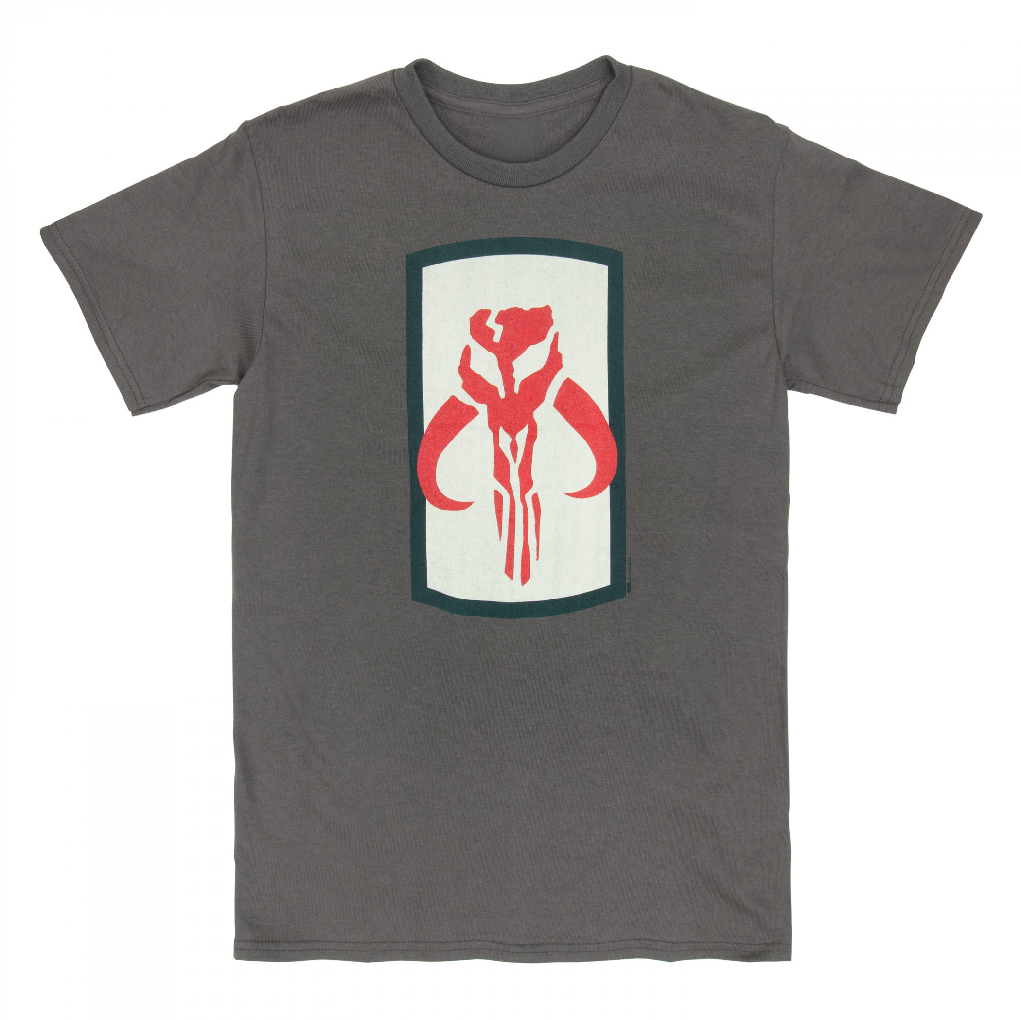 Star Wars Mandalorian Mythosaur Skull Logo T-Shirt, Grey