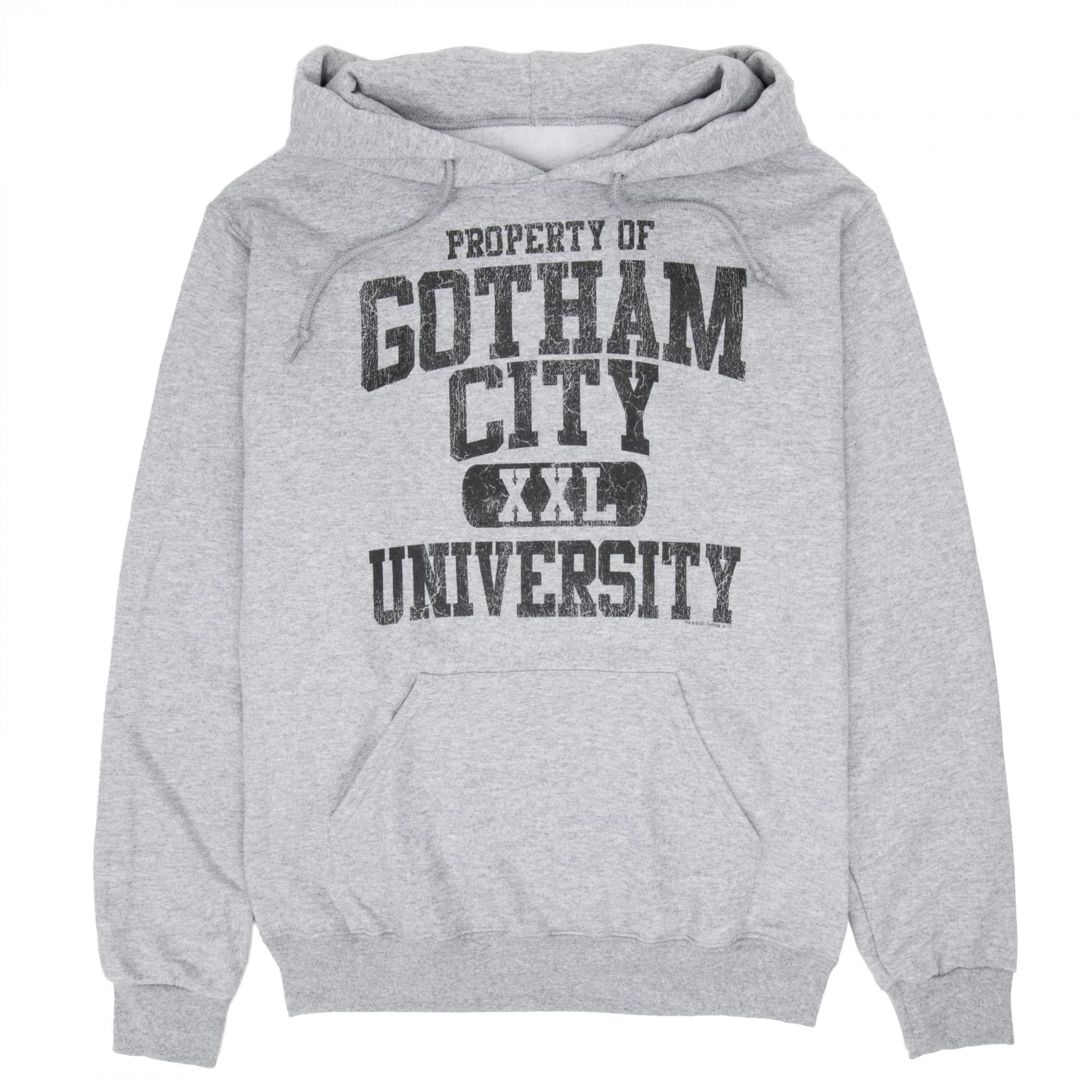Batman Gotham City University Pull-Over Hoodie, Grey