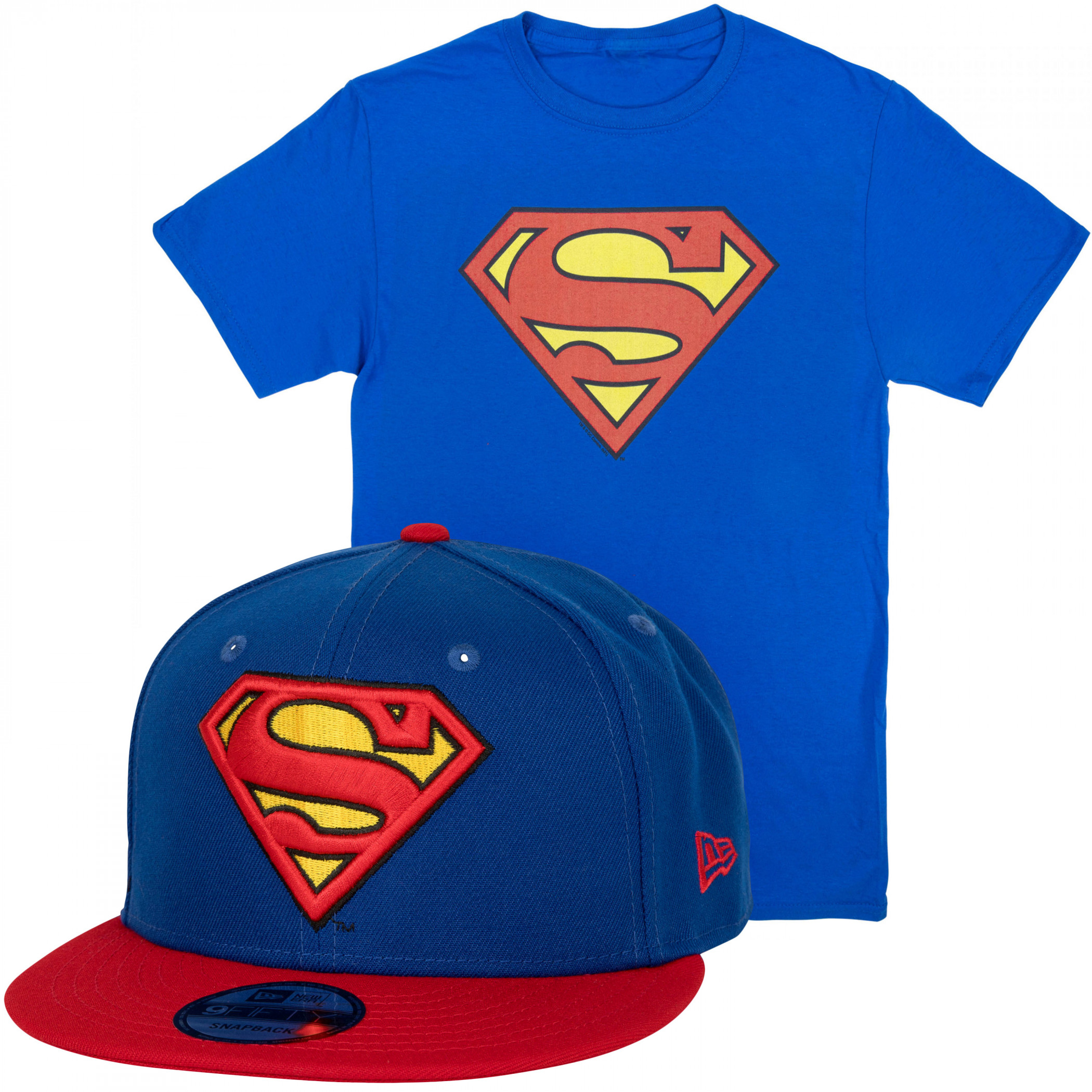 Superman Classic Logo New Era Hat & T-Shirt Set, Blue