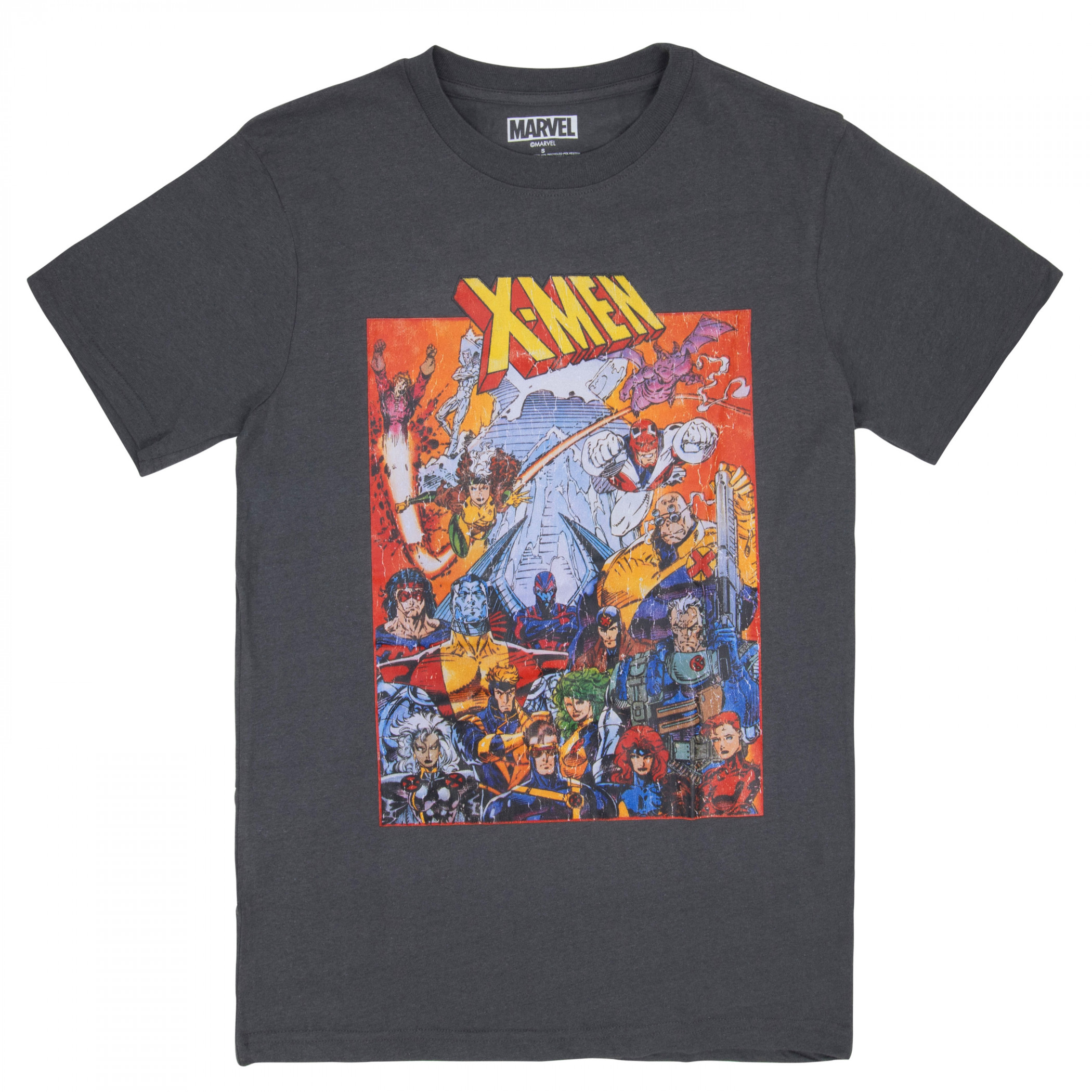 X-Men Group Shot Distressed Art T-Shirt, Black
