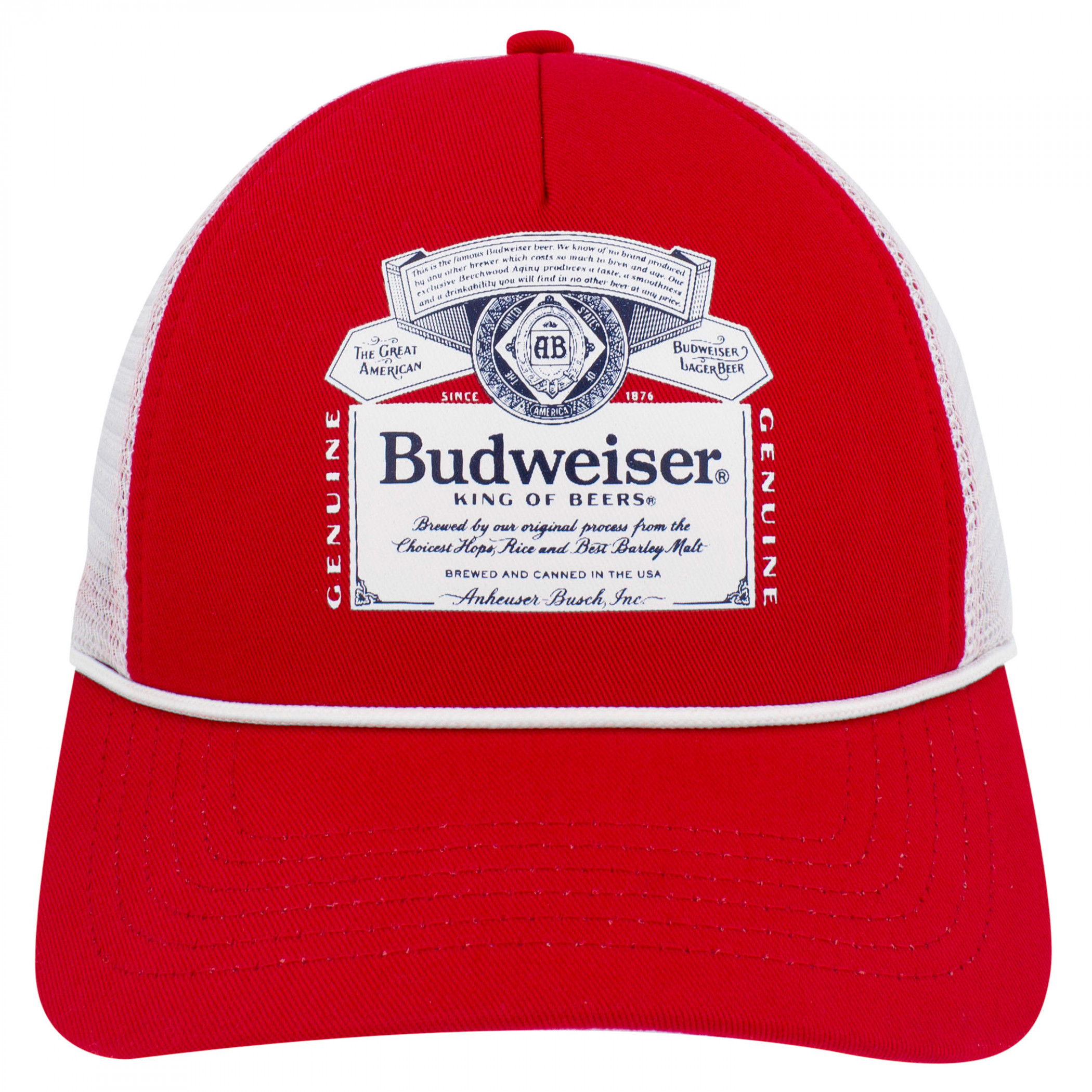 Budweiser Bottle Label Rope Trucker Hat