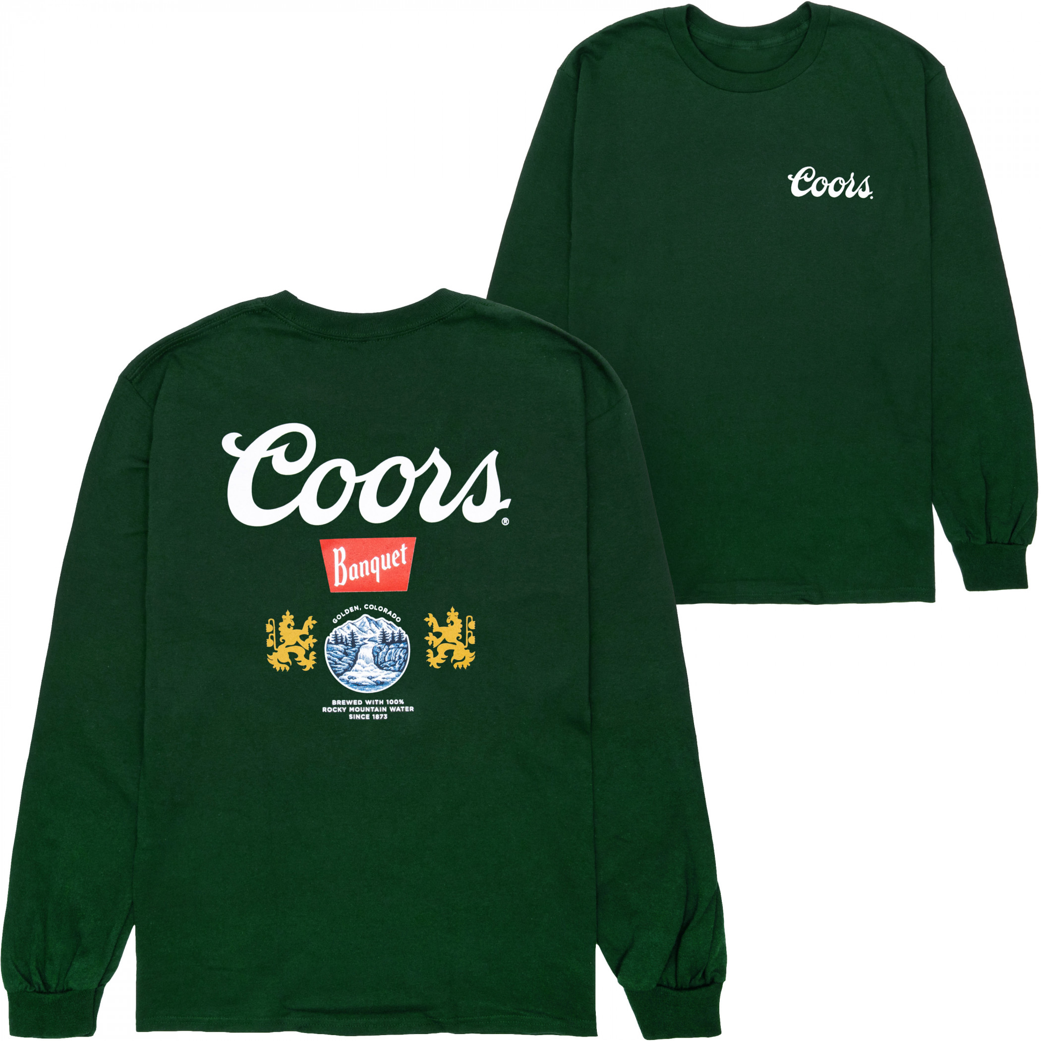 Coors Banquet Golden CO Logo Front and Back Print Long-Sleeve Shirt