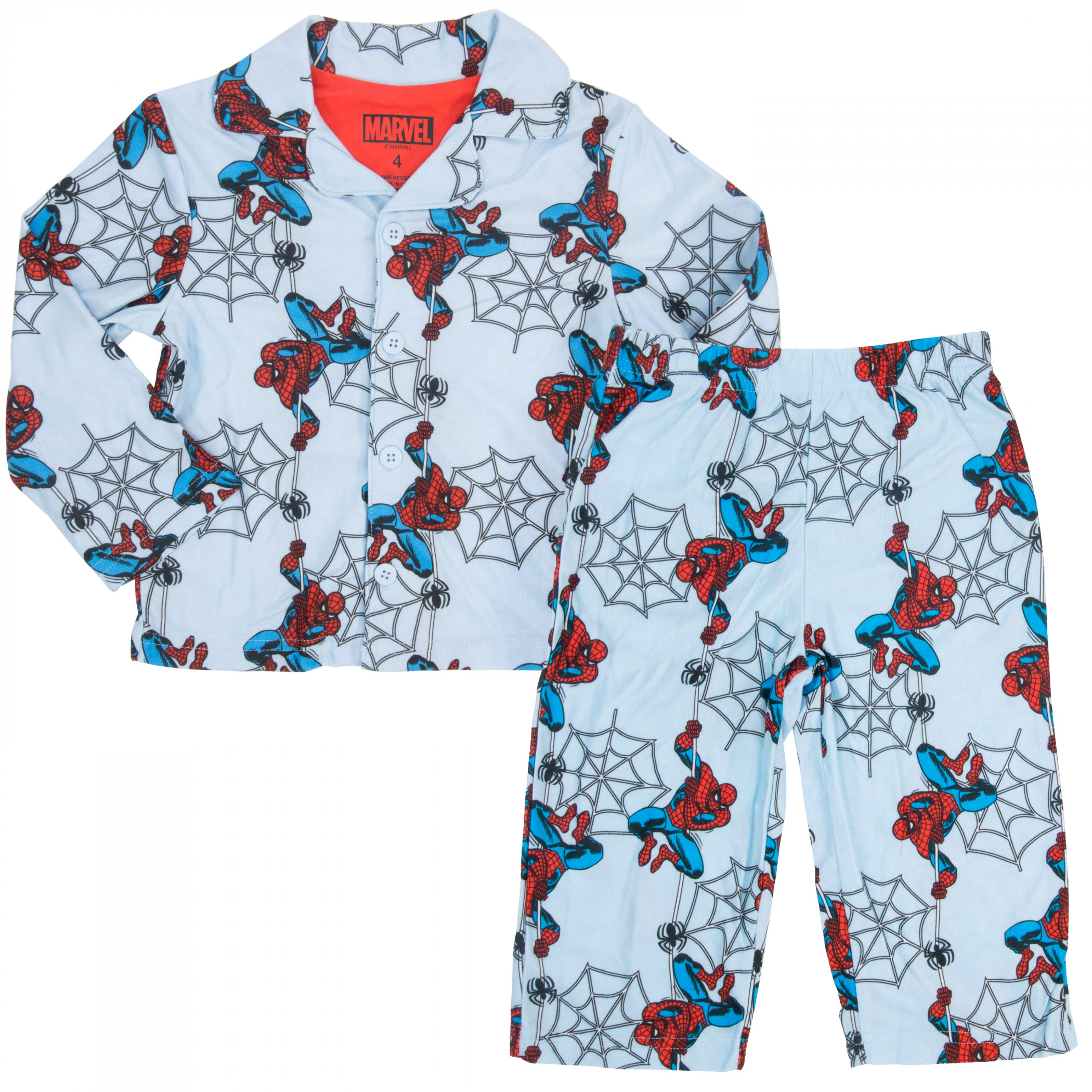 Spider-Man Hangin' Around Toddler Boy's 2-Piece Pajamas, Blue