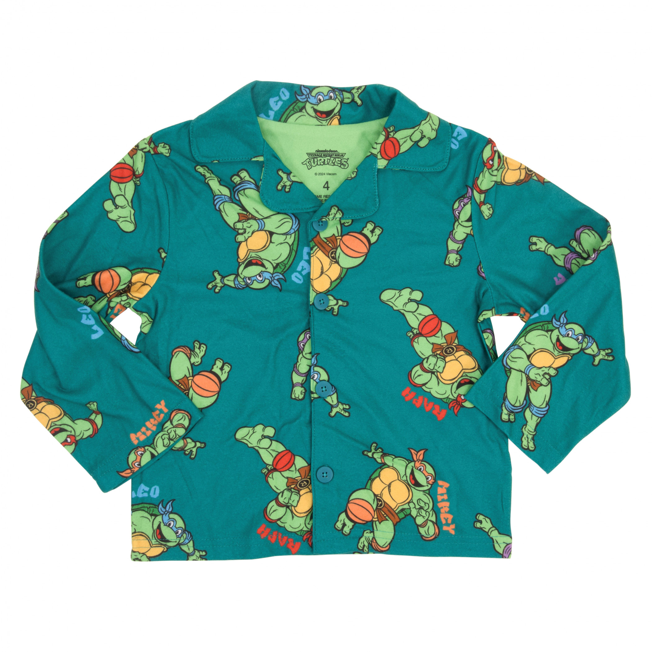 Teenage Mutant Ninja Turtles Character Print Boy's 2-Piece Pajamas Green - Picture 5 of 15