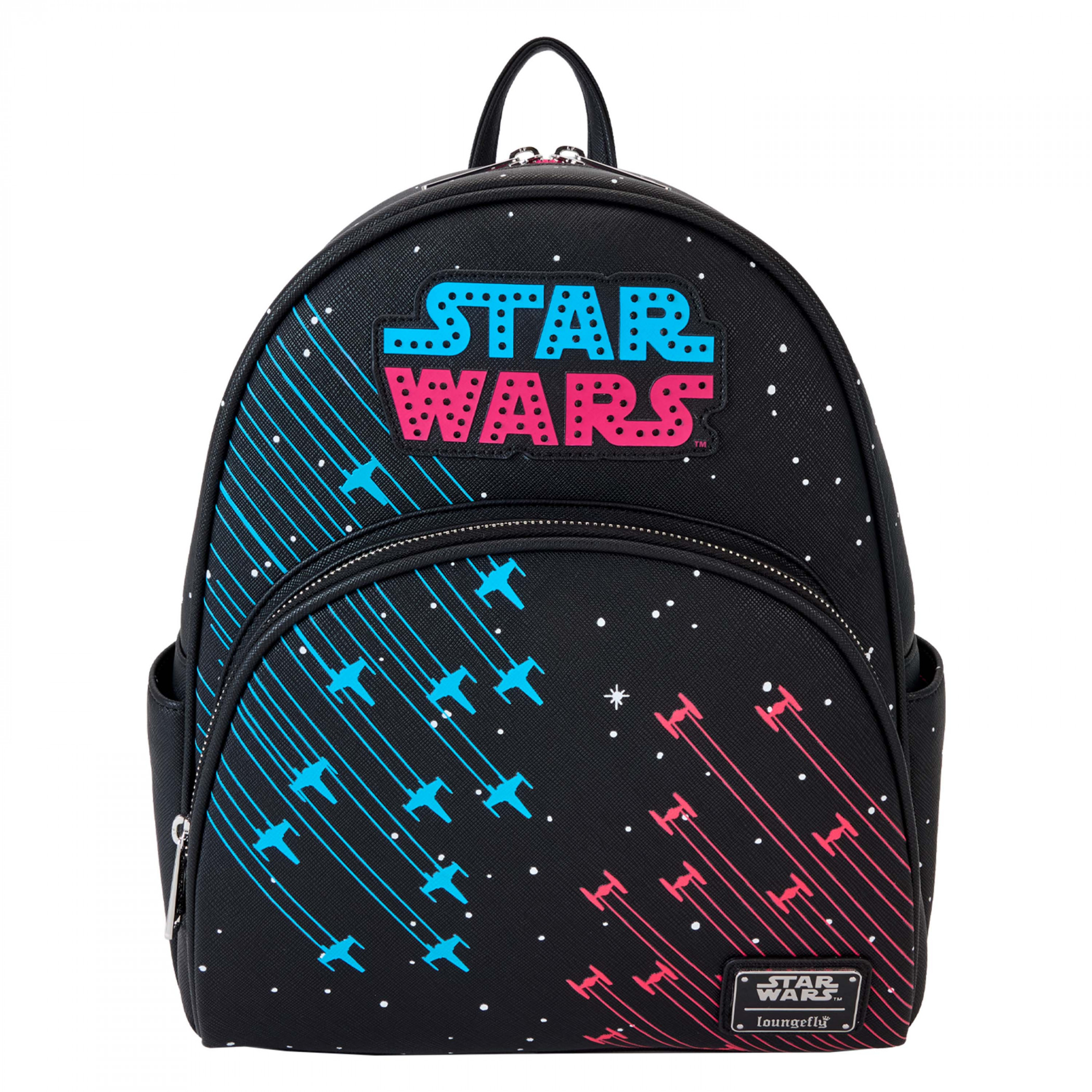 Star Wars 70's Neon Mini Backpack By Loungefly, Black