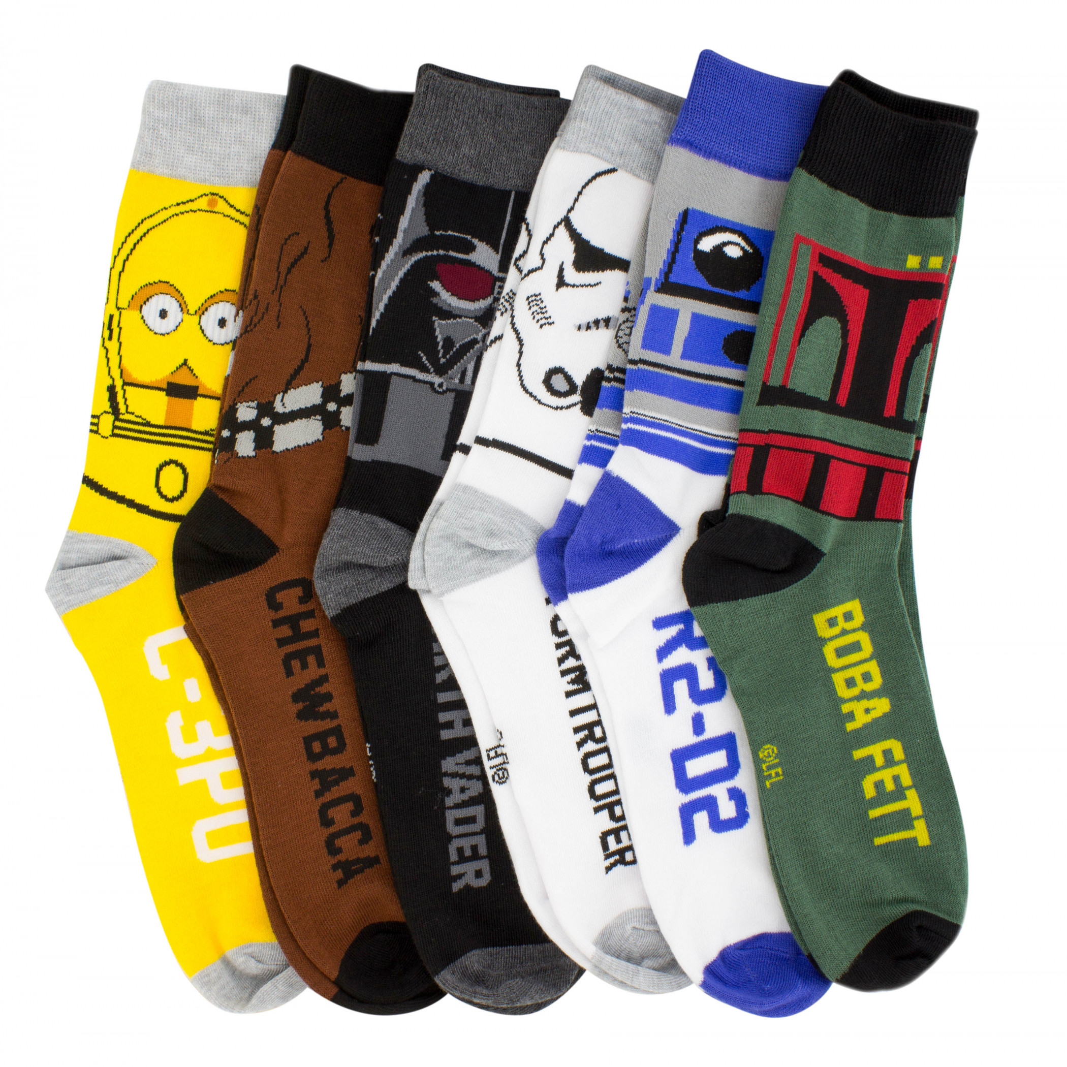 Star Wars Character Line Up 6-Pair Pack of Crew Socks, Multi-Color
