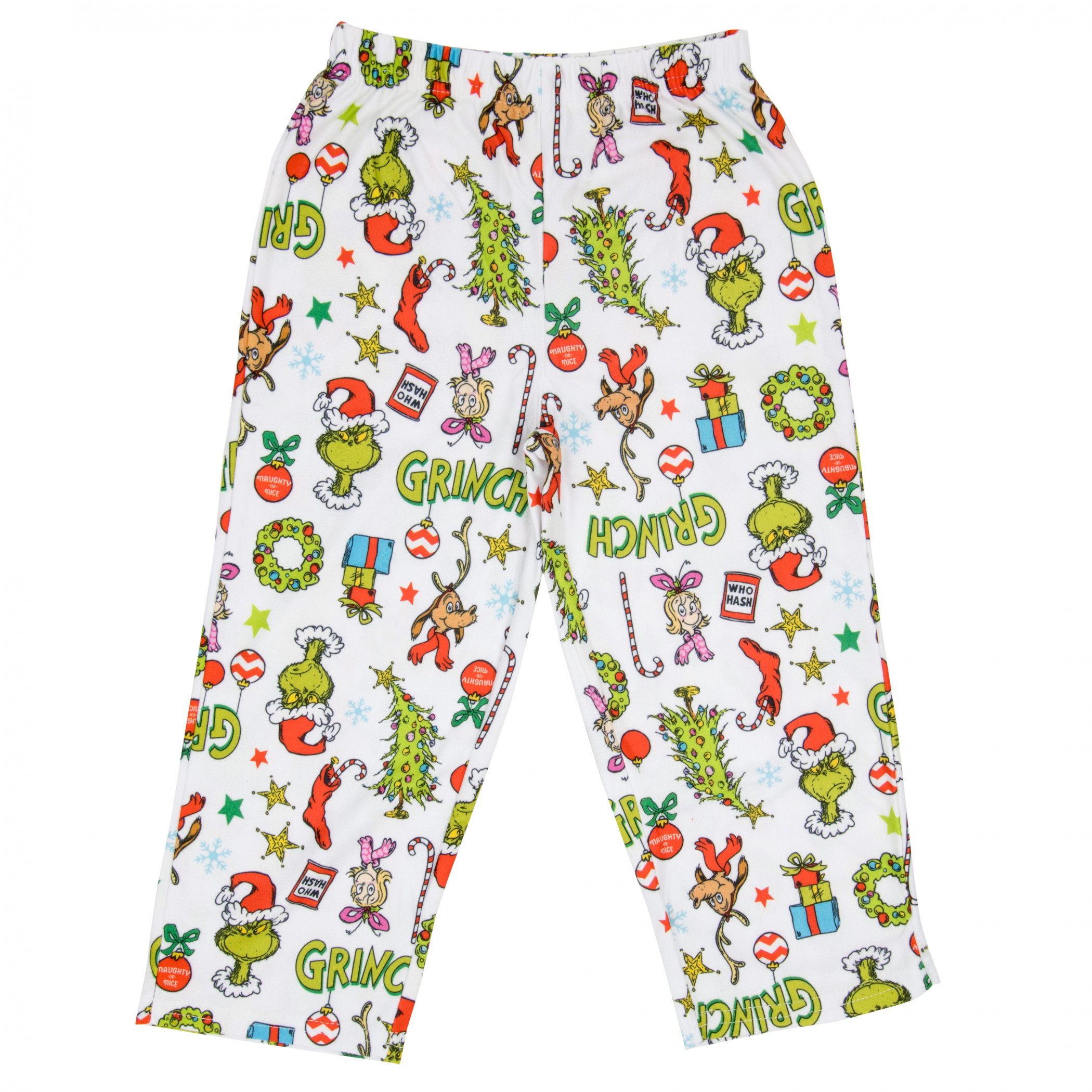 The Grinch Christmas Decorations 2-Piece Youth Pajama Set White - Picture 6 of 15