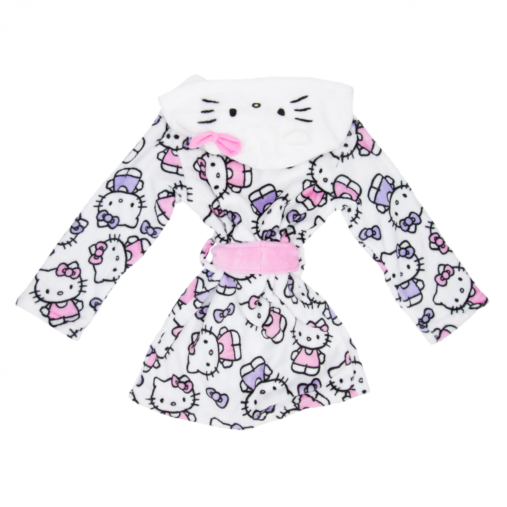 Hello Kitty Pastel Youth Velvet Robe Hoodie with Ears White - Picture 4 of 10
