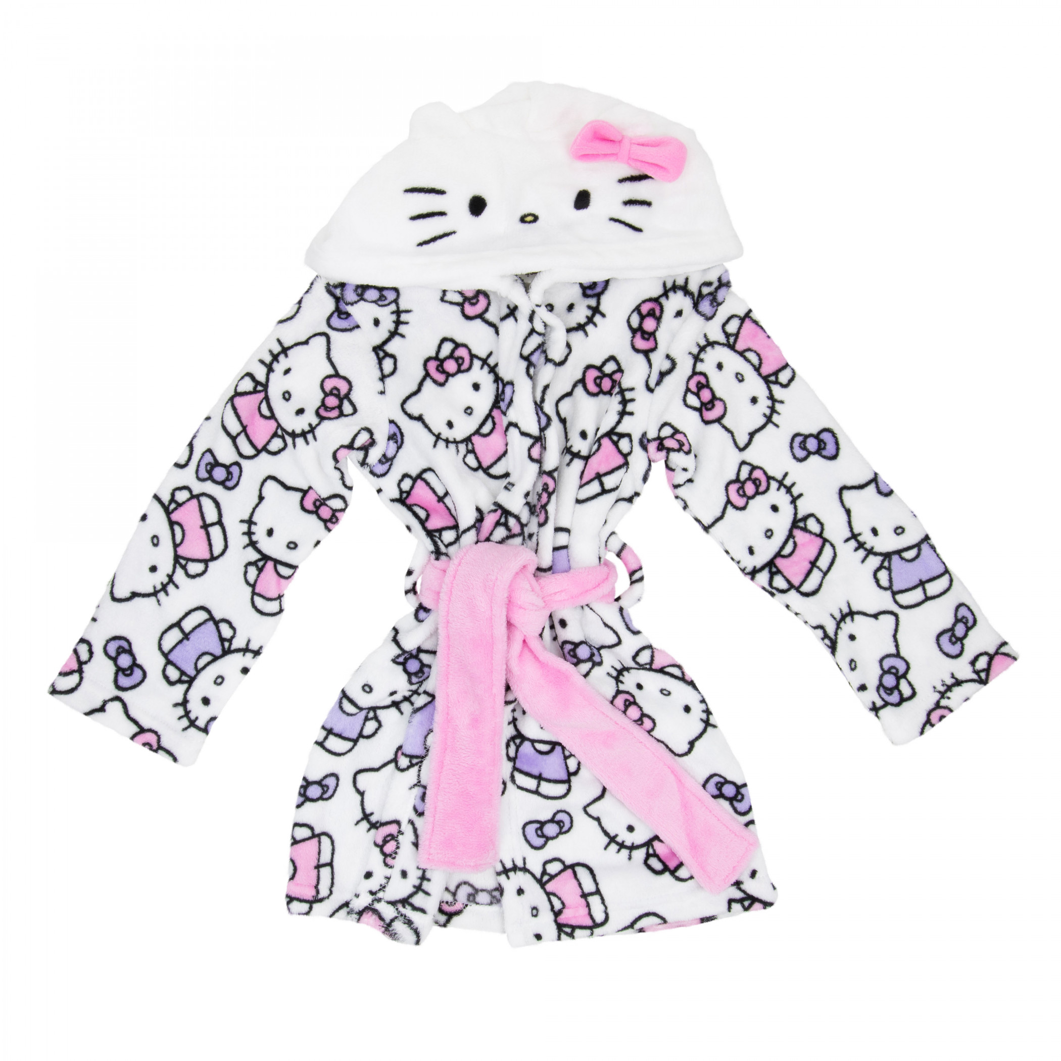 Hello Kitty Pastel Youth Velvet Robe Hoodie with Ears White - Picture 3 of 10