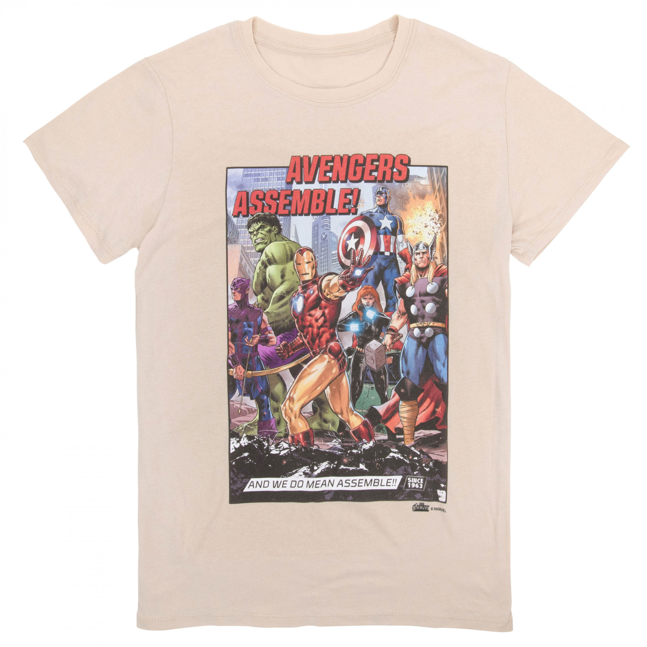 Avengers Assemble! Since 1963 T-Shirt, Beige