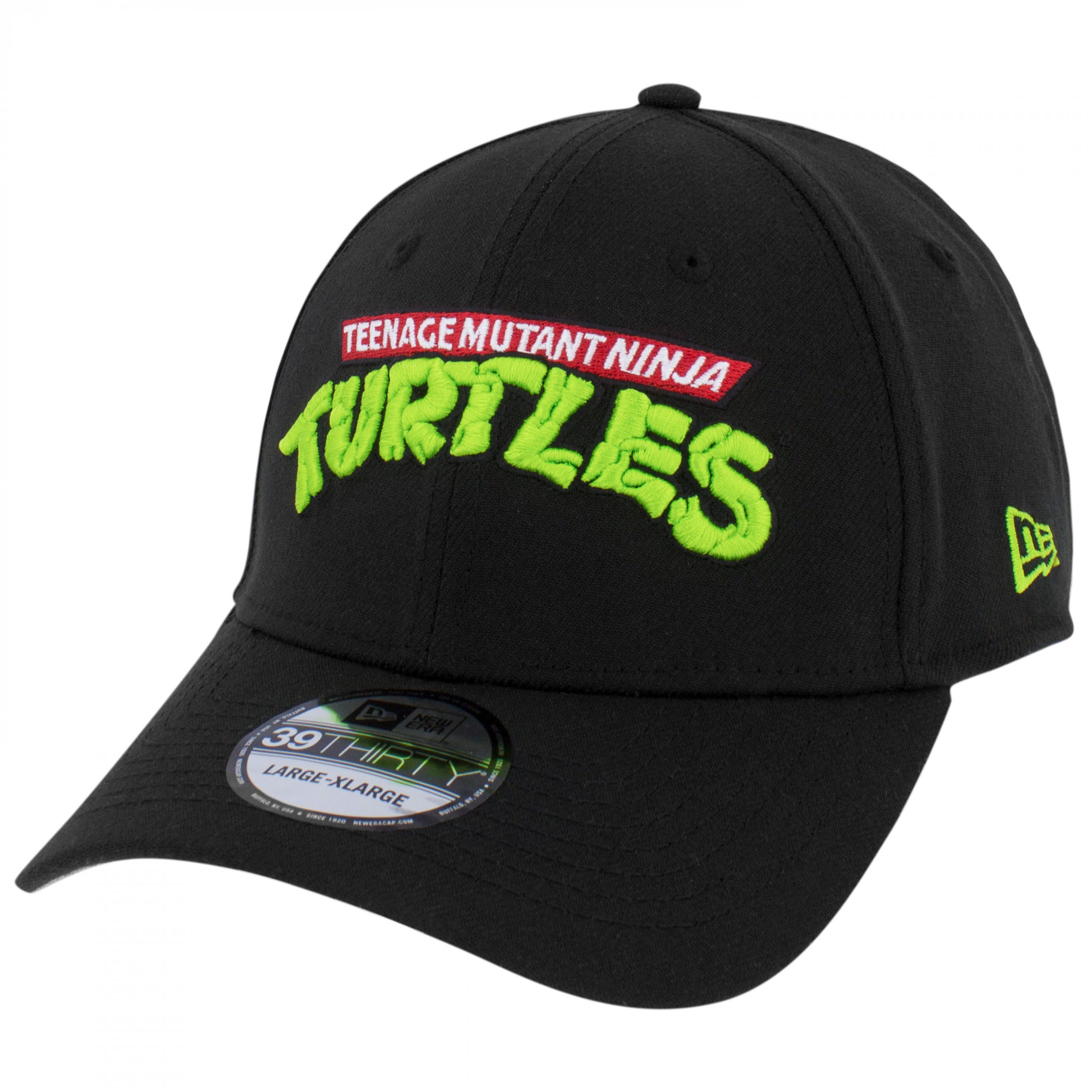 Teenage Mutant Ninja Turtles Logo 39Thirty Fitted Hat, Black