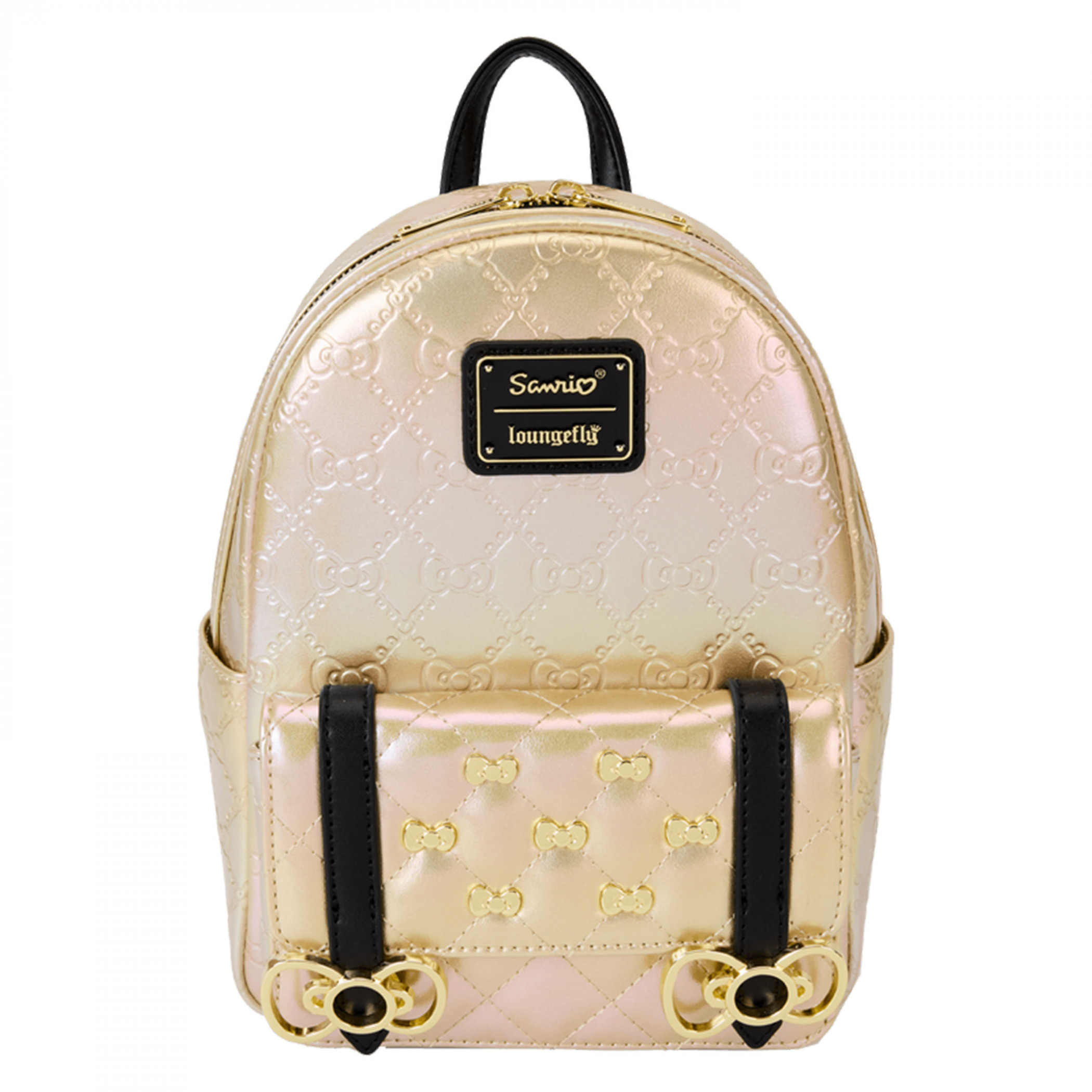 Hello Kitty 50th Anniversary Golden Bows Mini Backpack By Loungefly, Gold