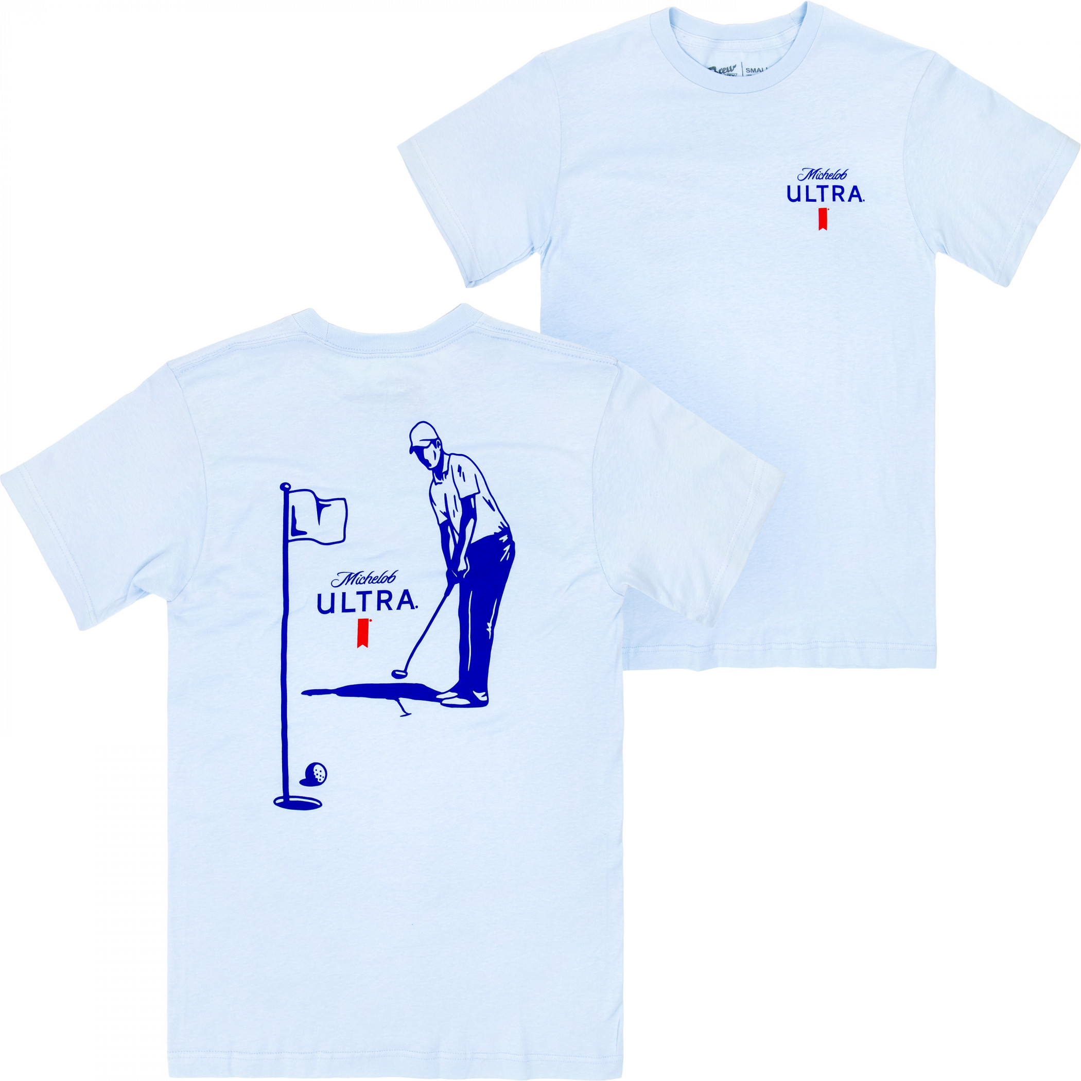 Michelob Ultra Golfing Blue Colorway Front and Back Print T-Shirt