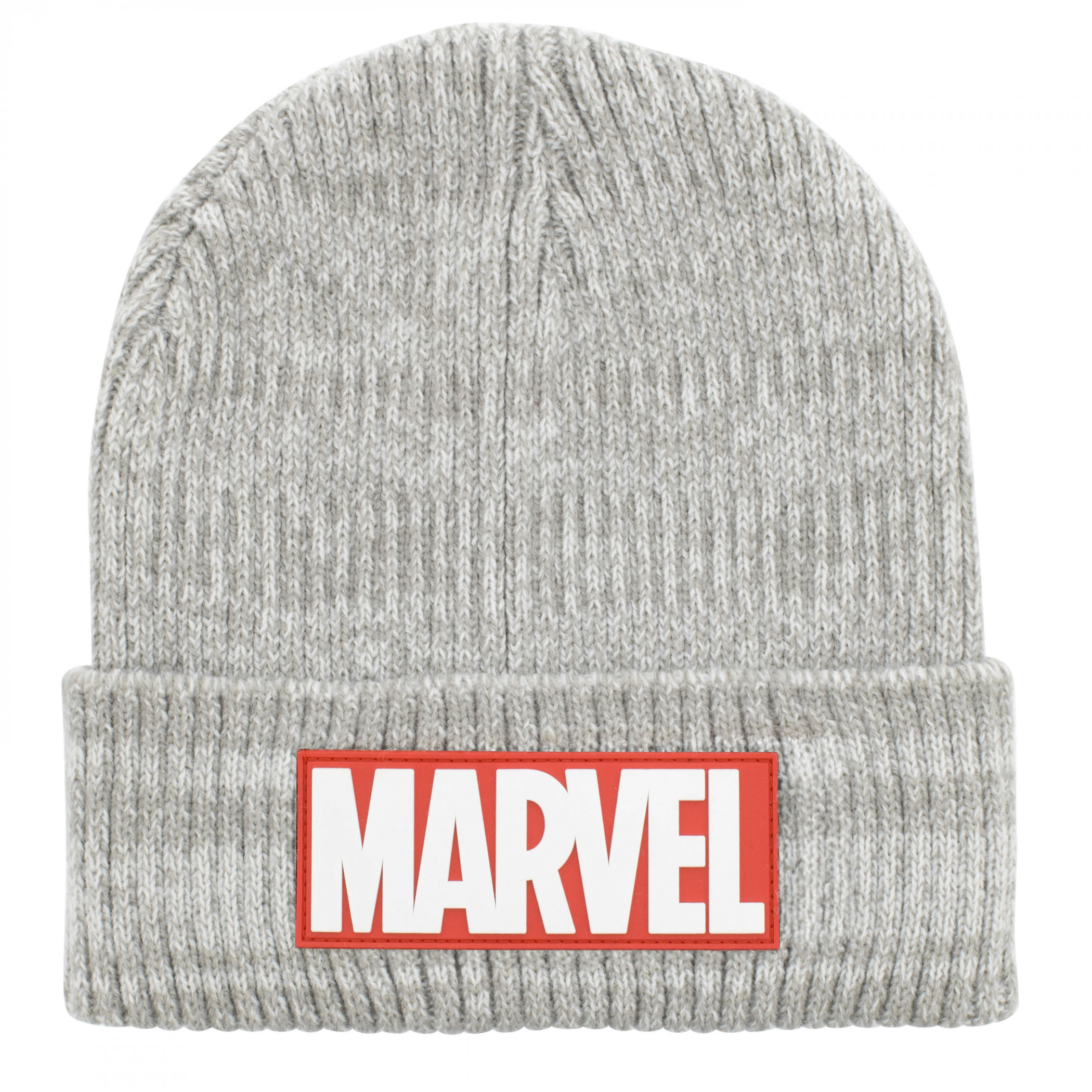 Marvel Brick Logo Knit Cuff Beanie, Grey