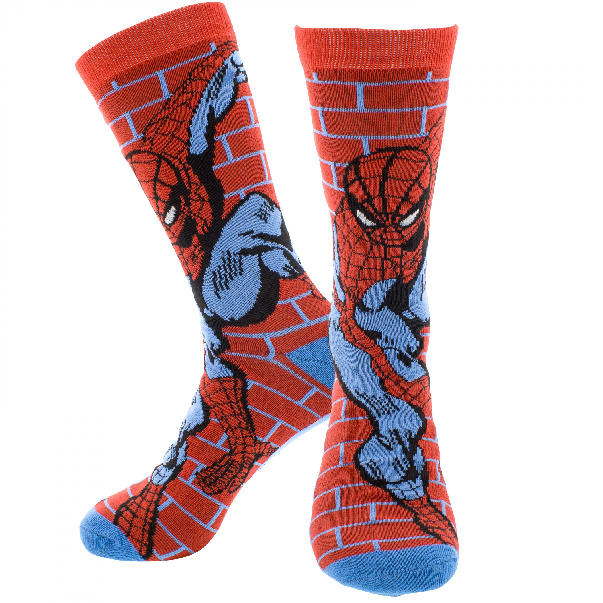 Spider-Man Brick Wall Crew Socks, Red