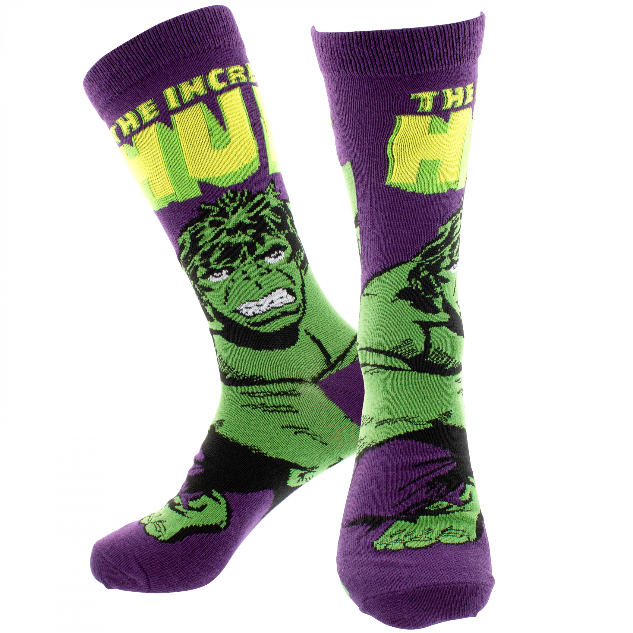 The Incredible Hulk Retro Character Cover Crew Socks, Multi-Color