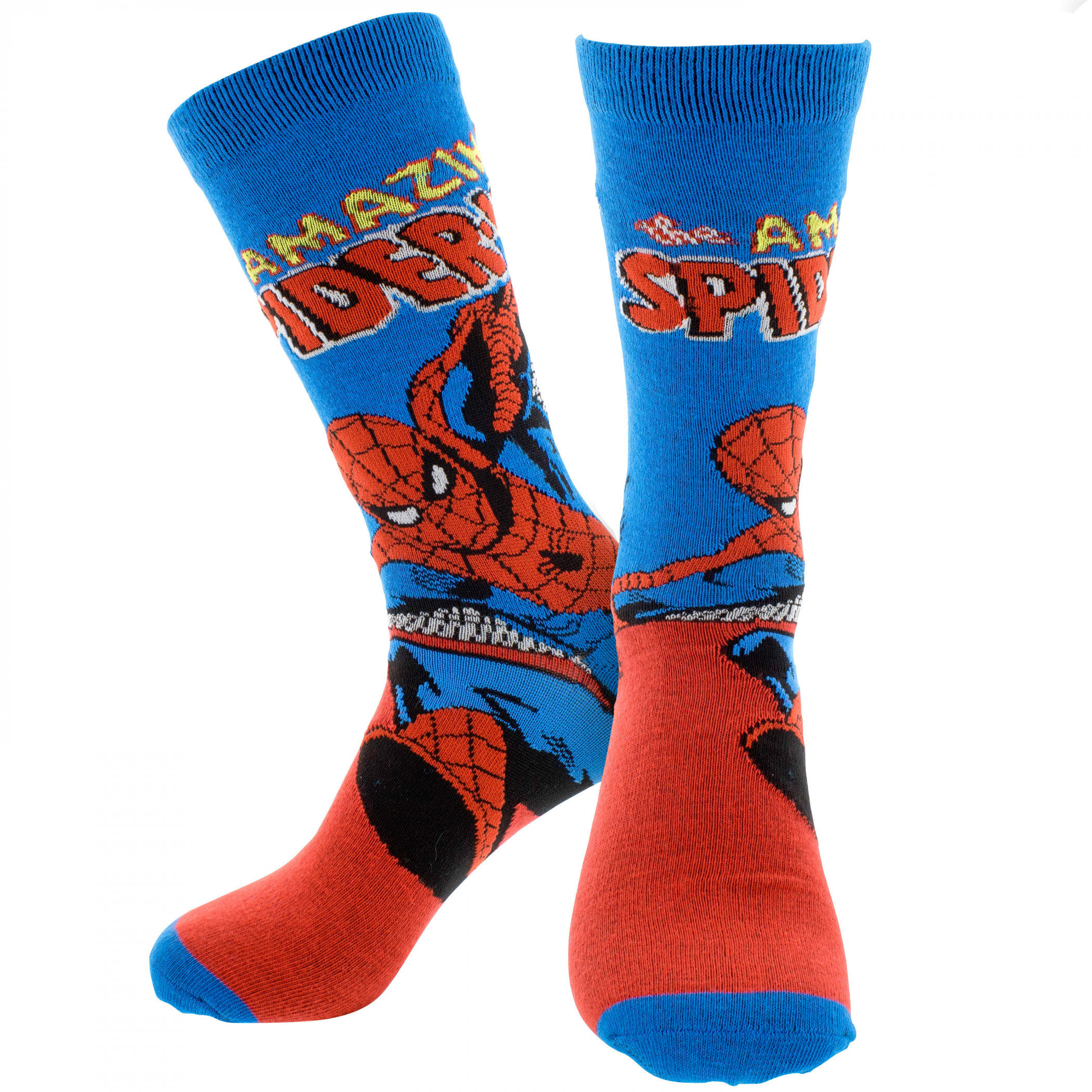 Spider-Man Retro Character Cover Crew Socks, Multi-Color