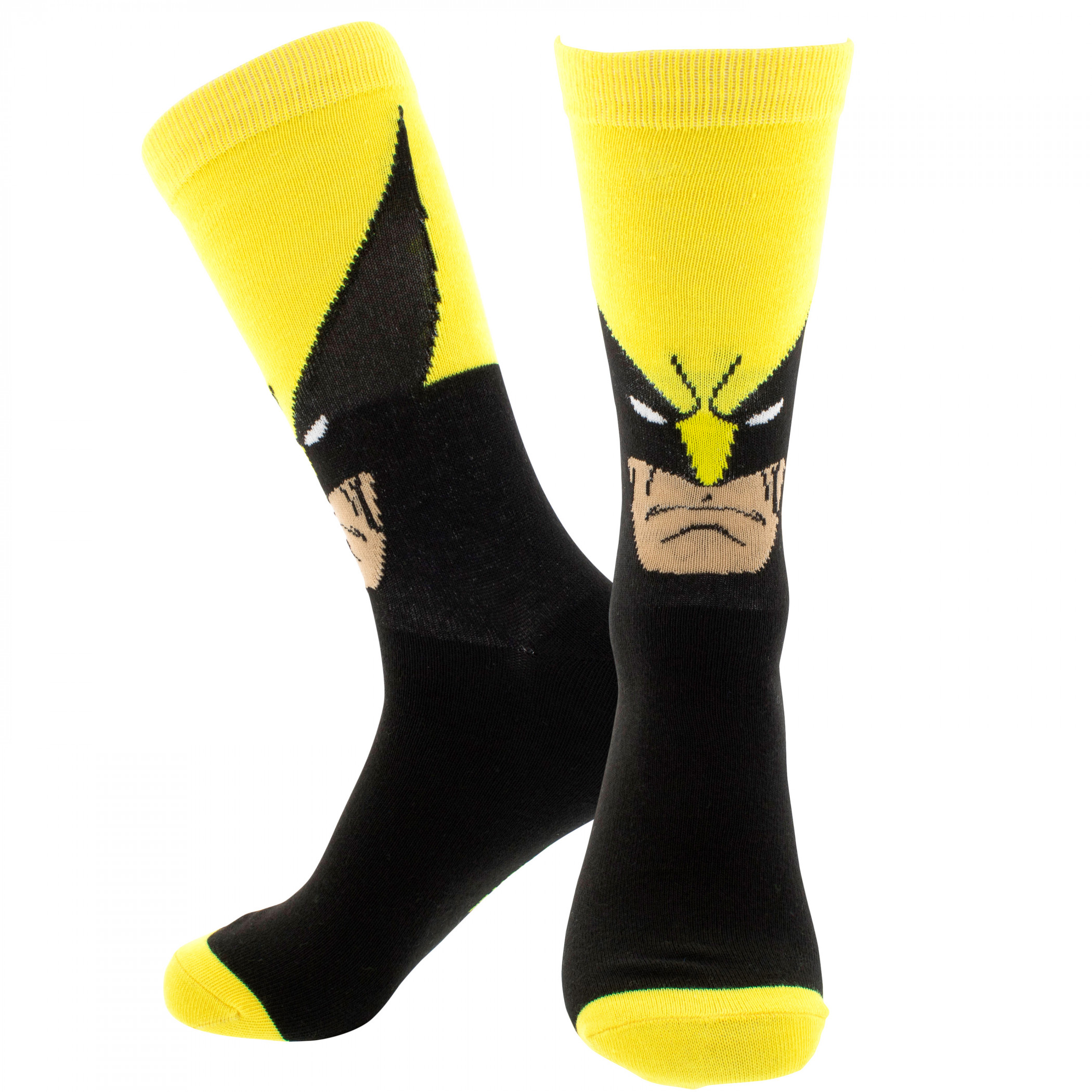Wolverine Hero Mask Crew Socks, Yellow