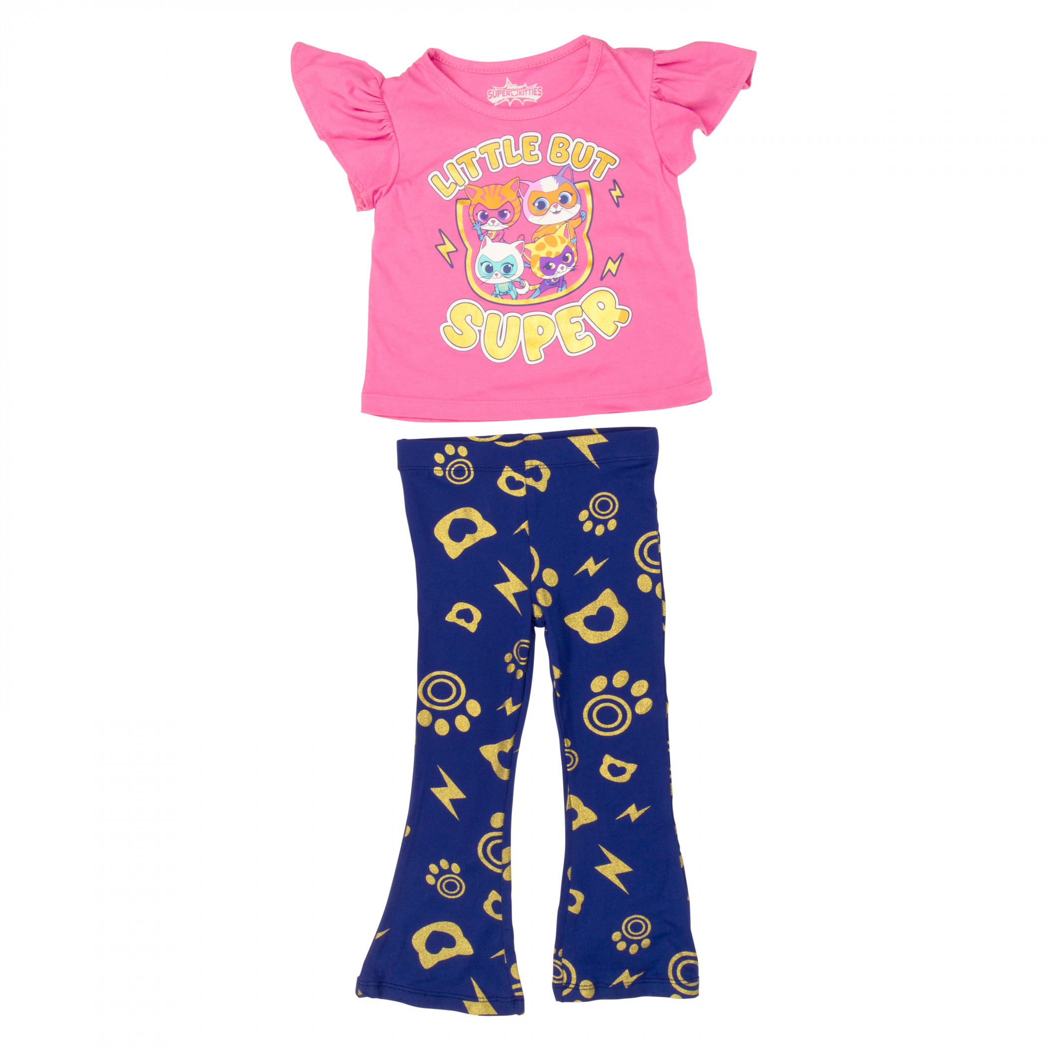 Super Kitties 'Little But Super' Toddler Girl's 2-Piece Legging Set, Multi-Color