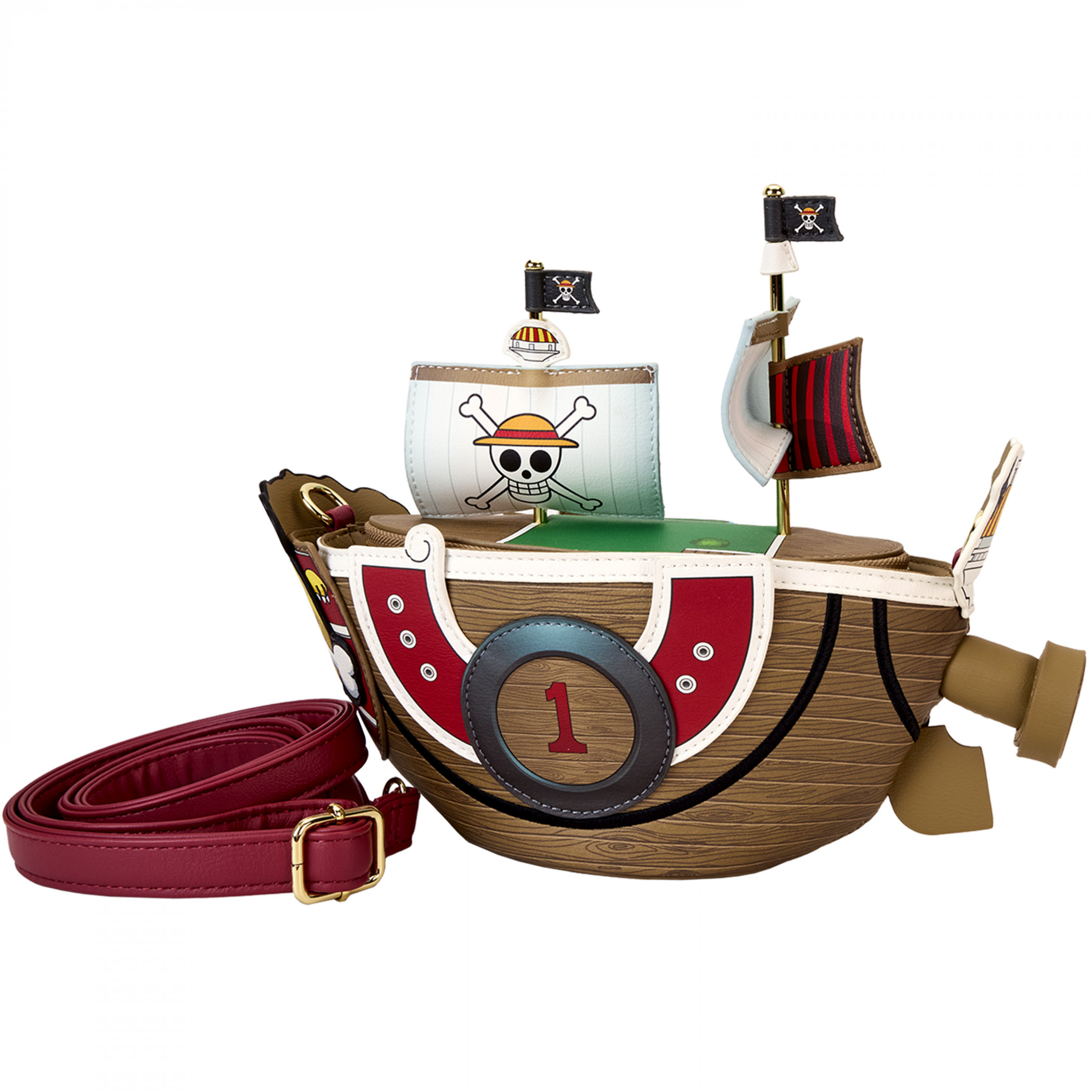 One Piece Thousand Sunny Figural Crossbody Bag by Loungefly, Multi-Color