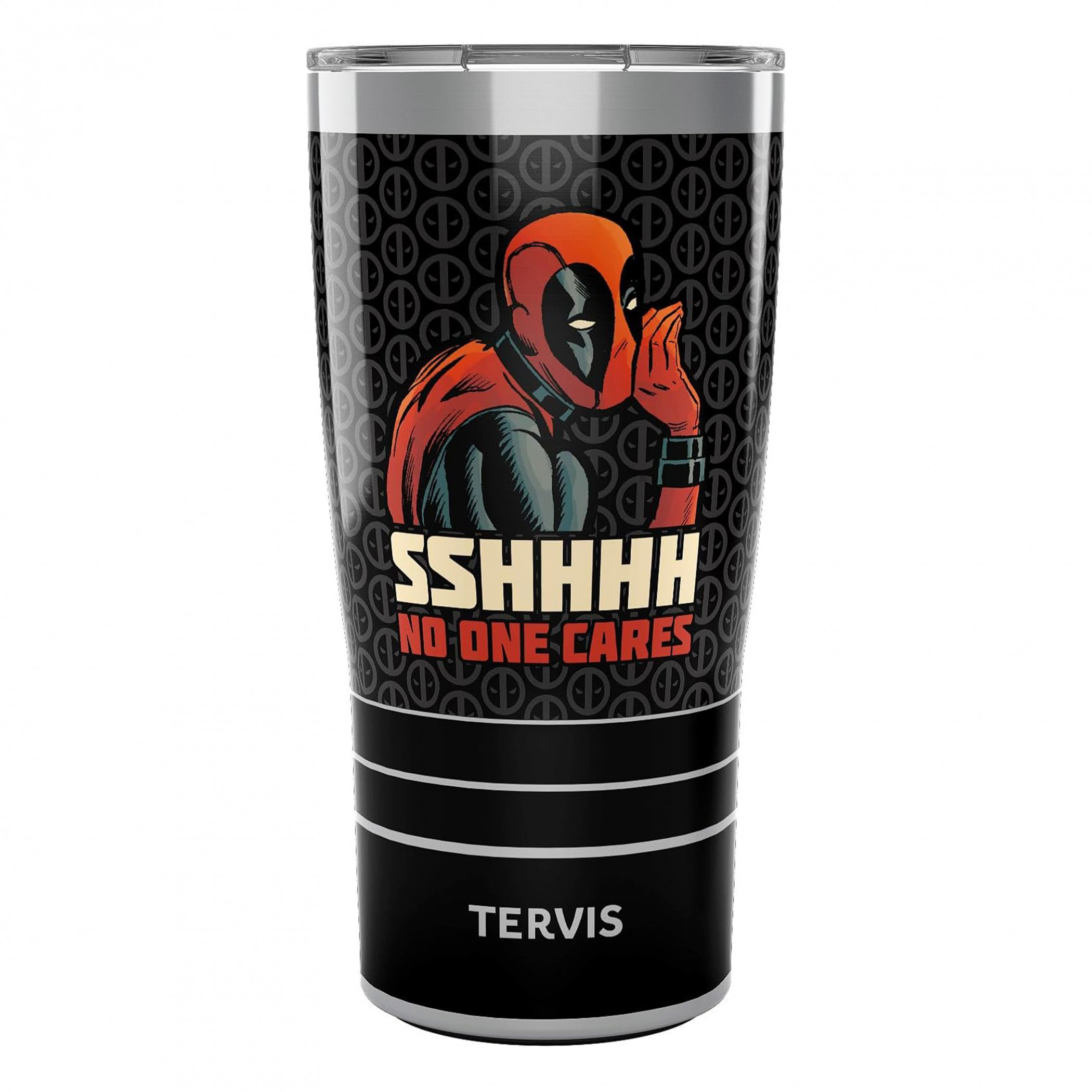 Shhh No One Cares Deadpool 20 Oz Stainless Steel Tervis® Mug, Black