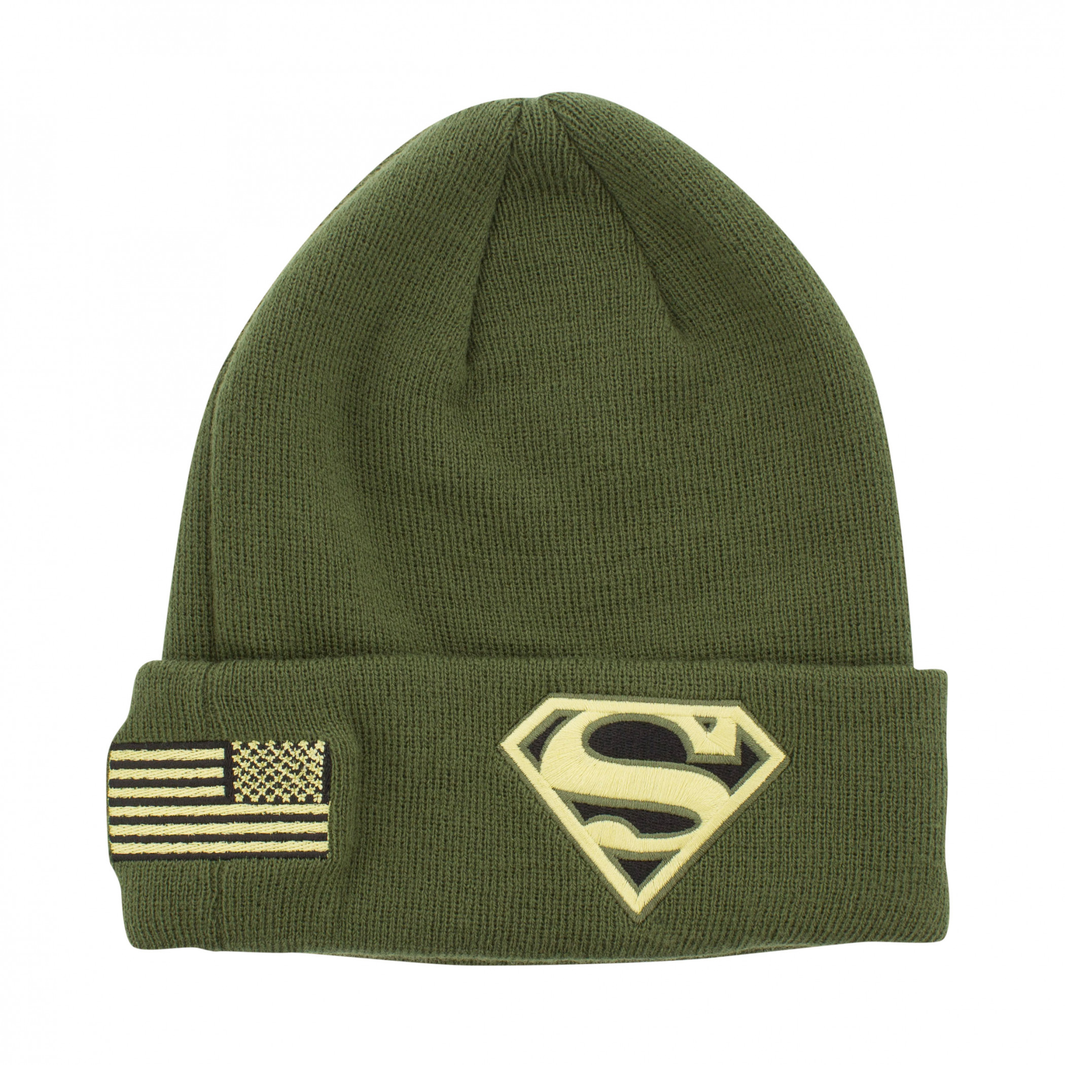 Superman Armed Forces New Era Cuffed Knit Beanie, Green