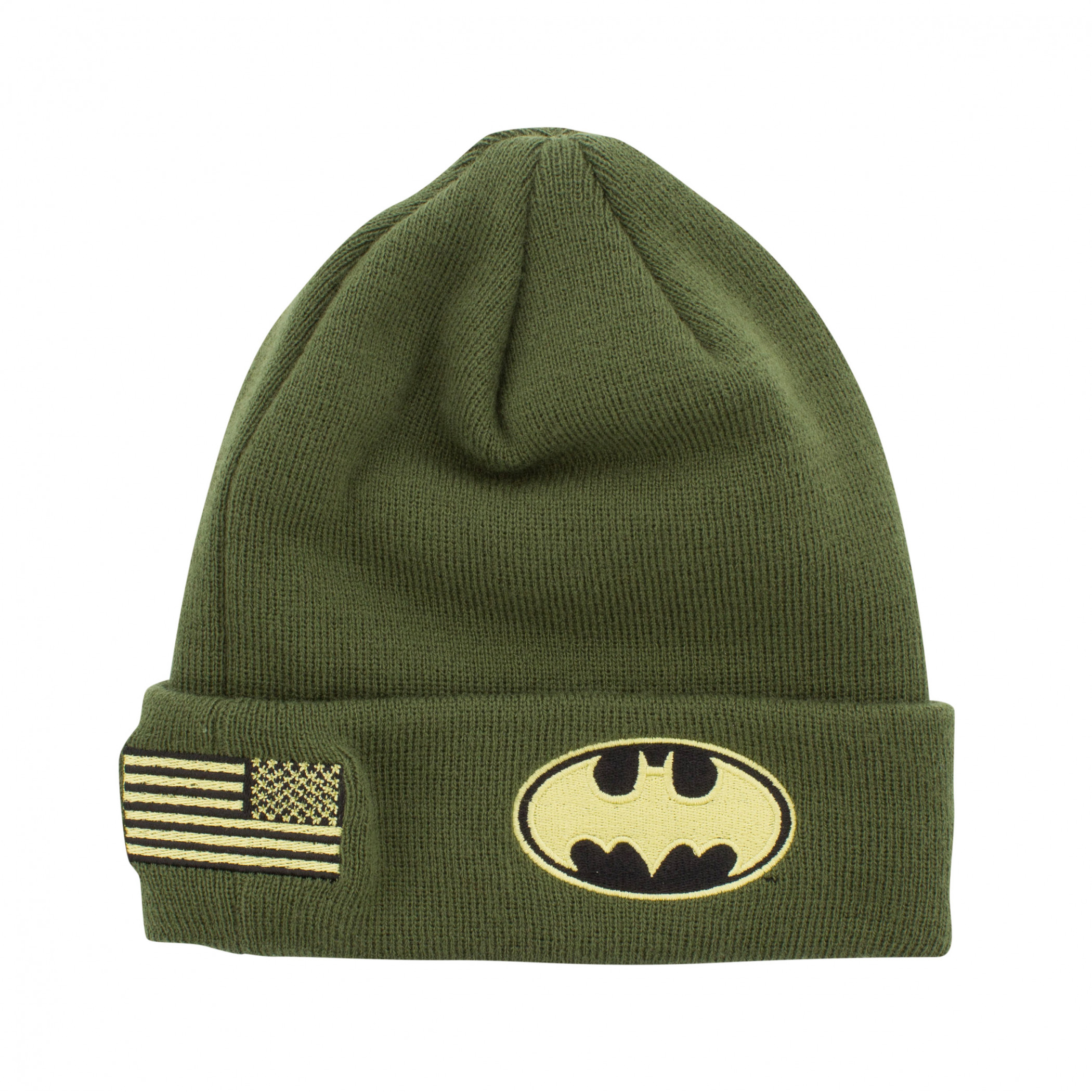 Batman Armed Forces New Era Cuffed Knit Beanie, Green