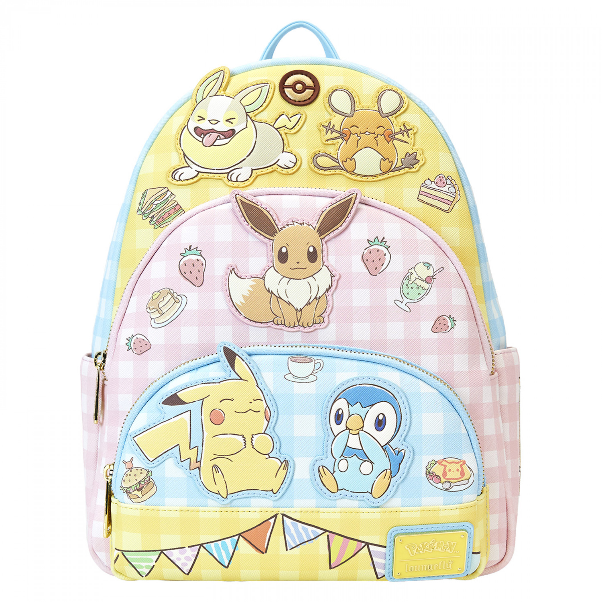Pokemon Cafe Triple Pocket Mini Backpack By Loungefly, Multi-Color