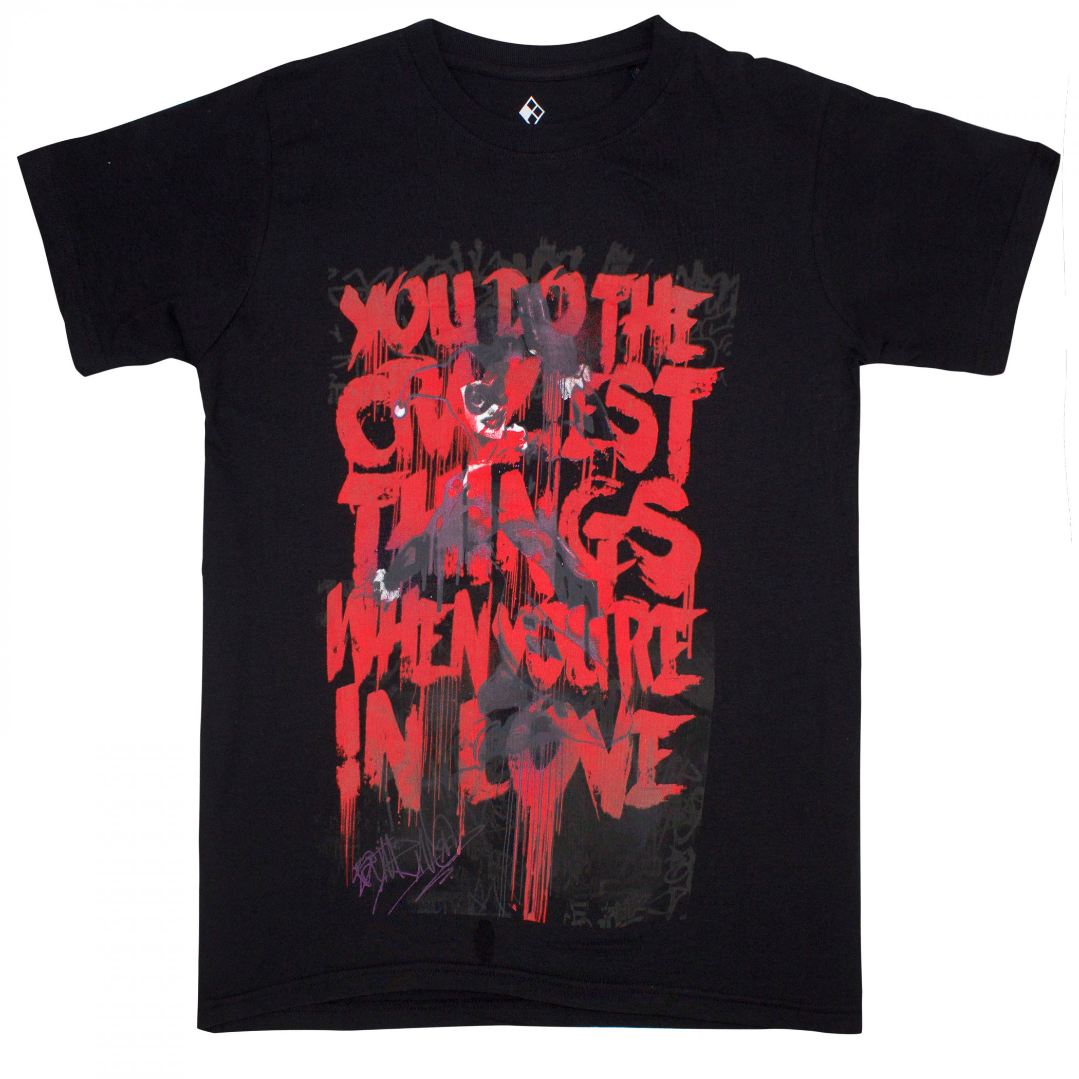 Harley Quinn Killers Eddie in Red T-Shirt, Black
