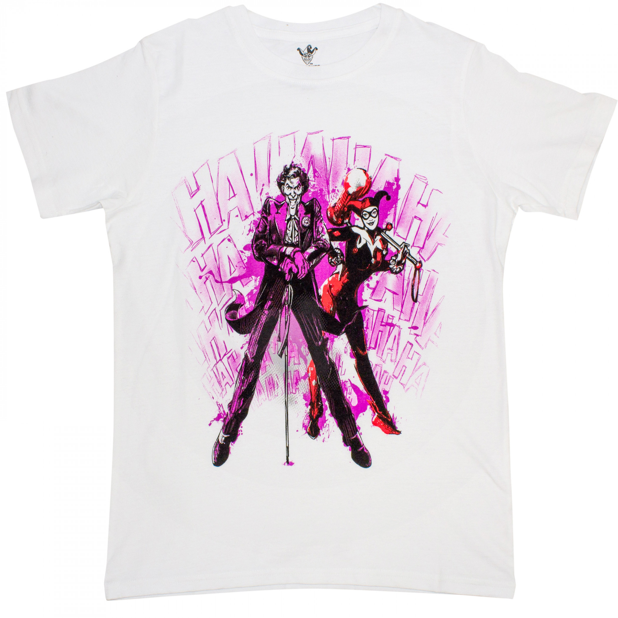 Joker and Harley Quinn Laugh Retro T-Shirt White | eBay