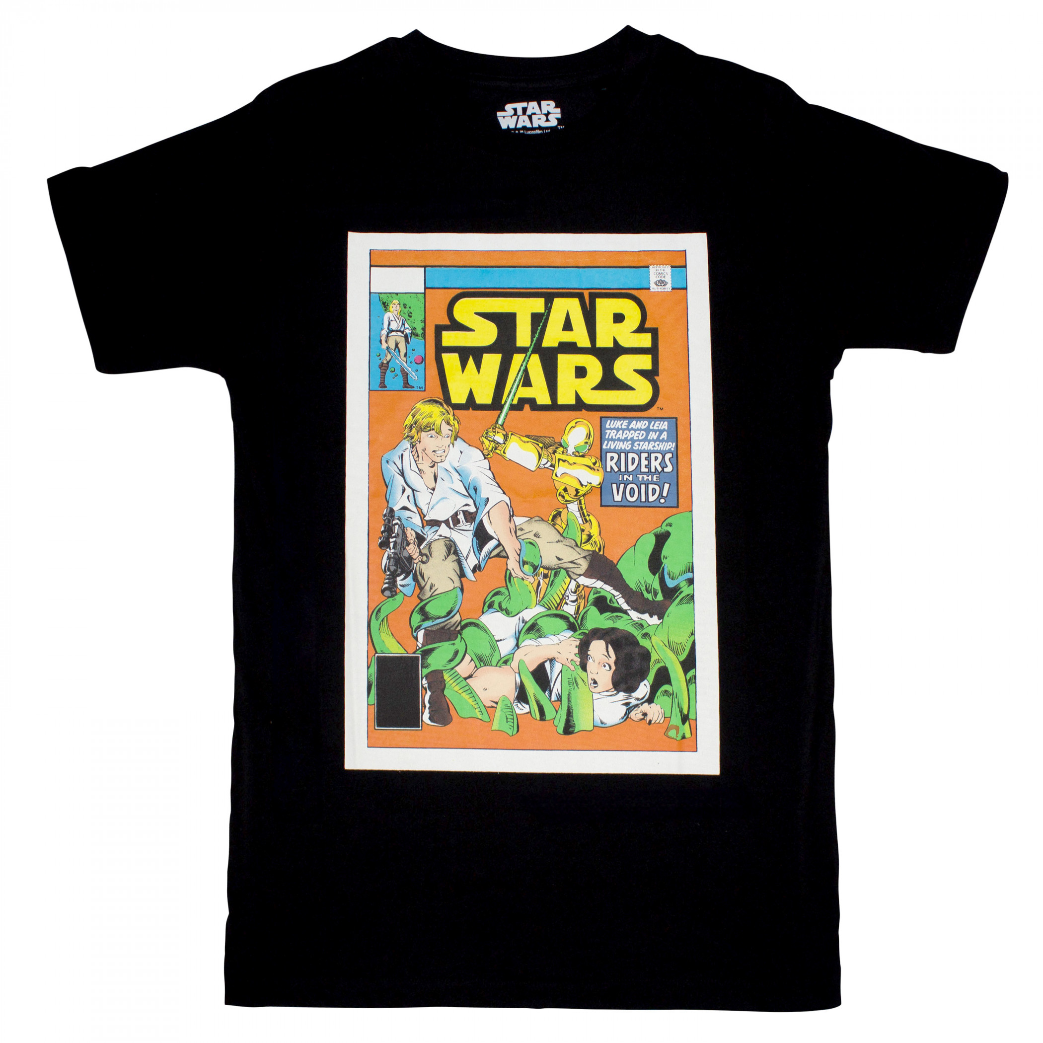 Star Wars Luke and Leia Comic Cover #38 T-Shirt, Black