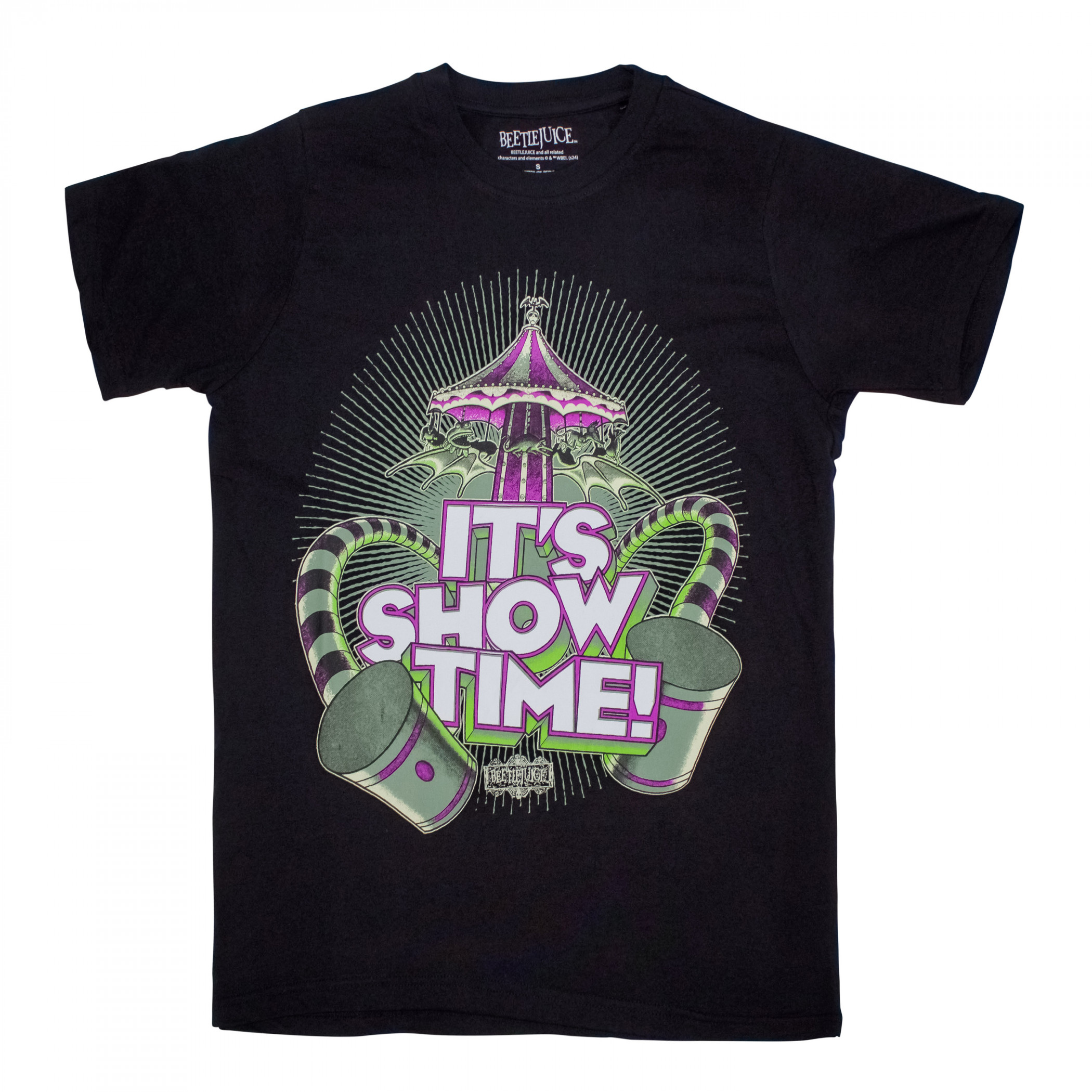 Beetlejuice It's Showtime with Carousel T-Shirt, Black