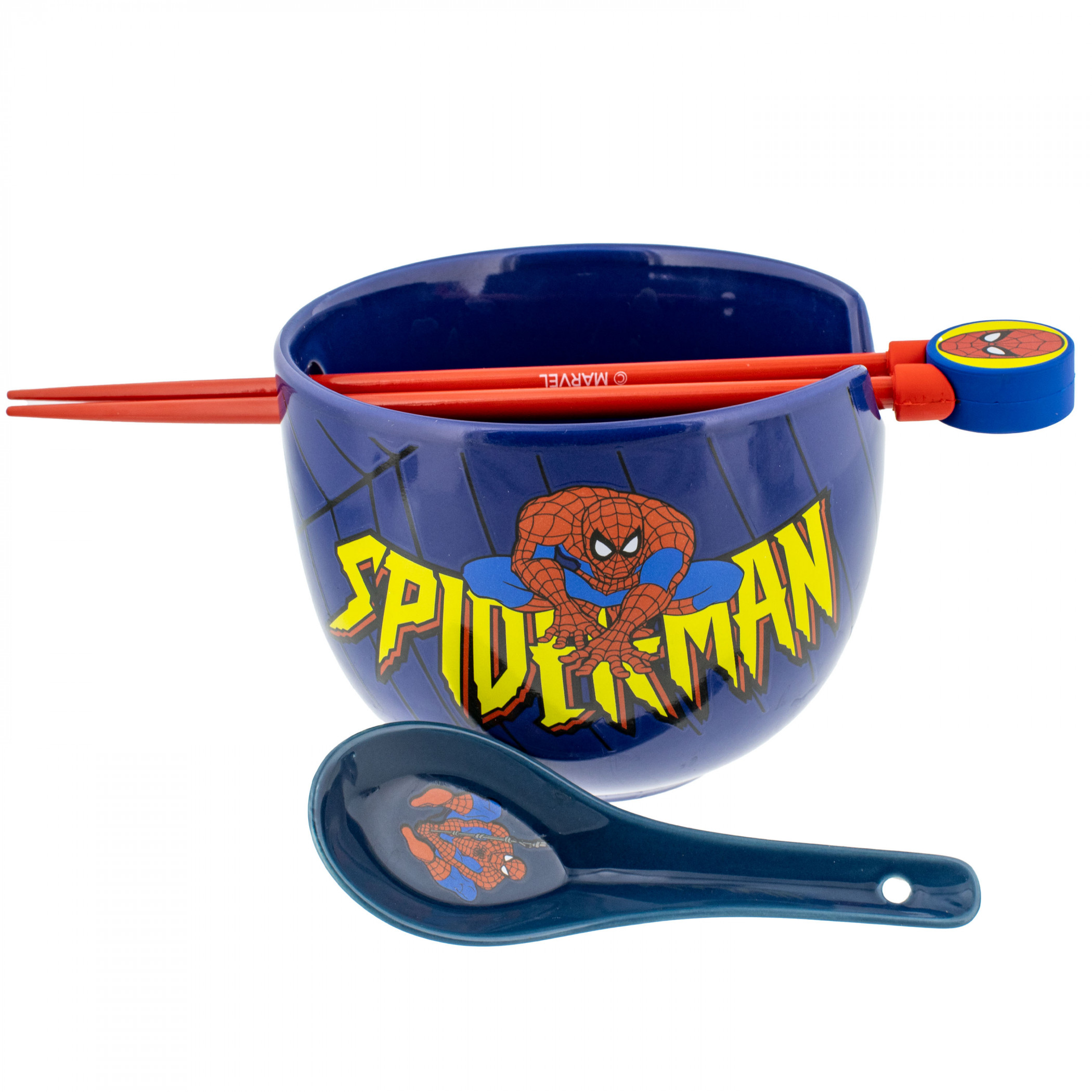 Spider-Man Retro Art Ramen Bowl Bundle, Blue