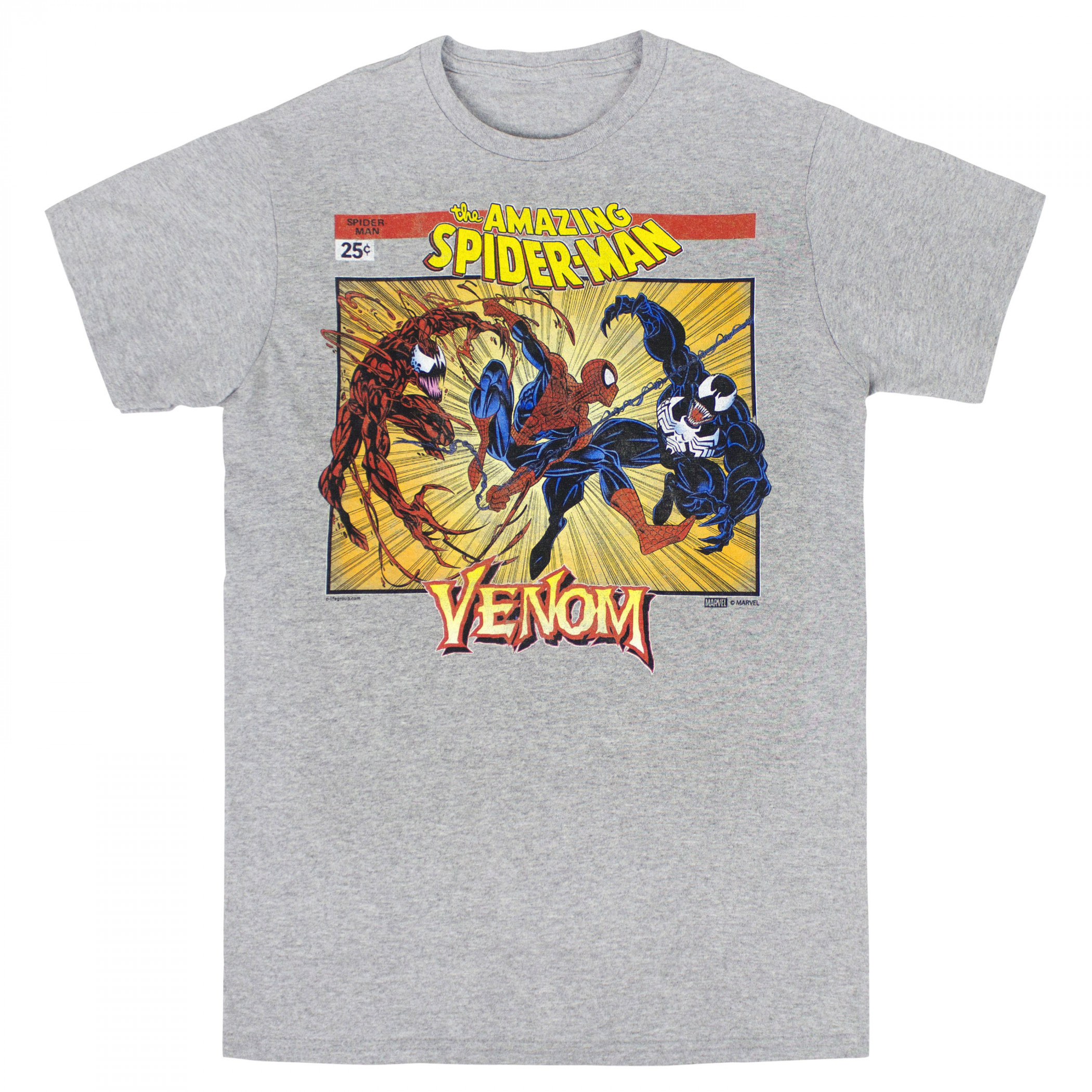 Spider-Man Vs. Venom and Carnage T-Shirt, Grey