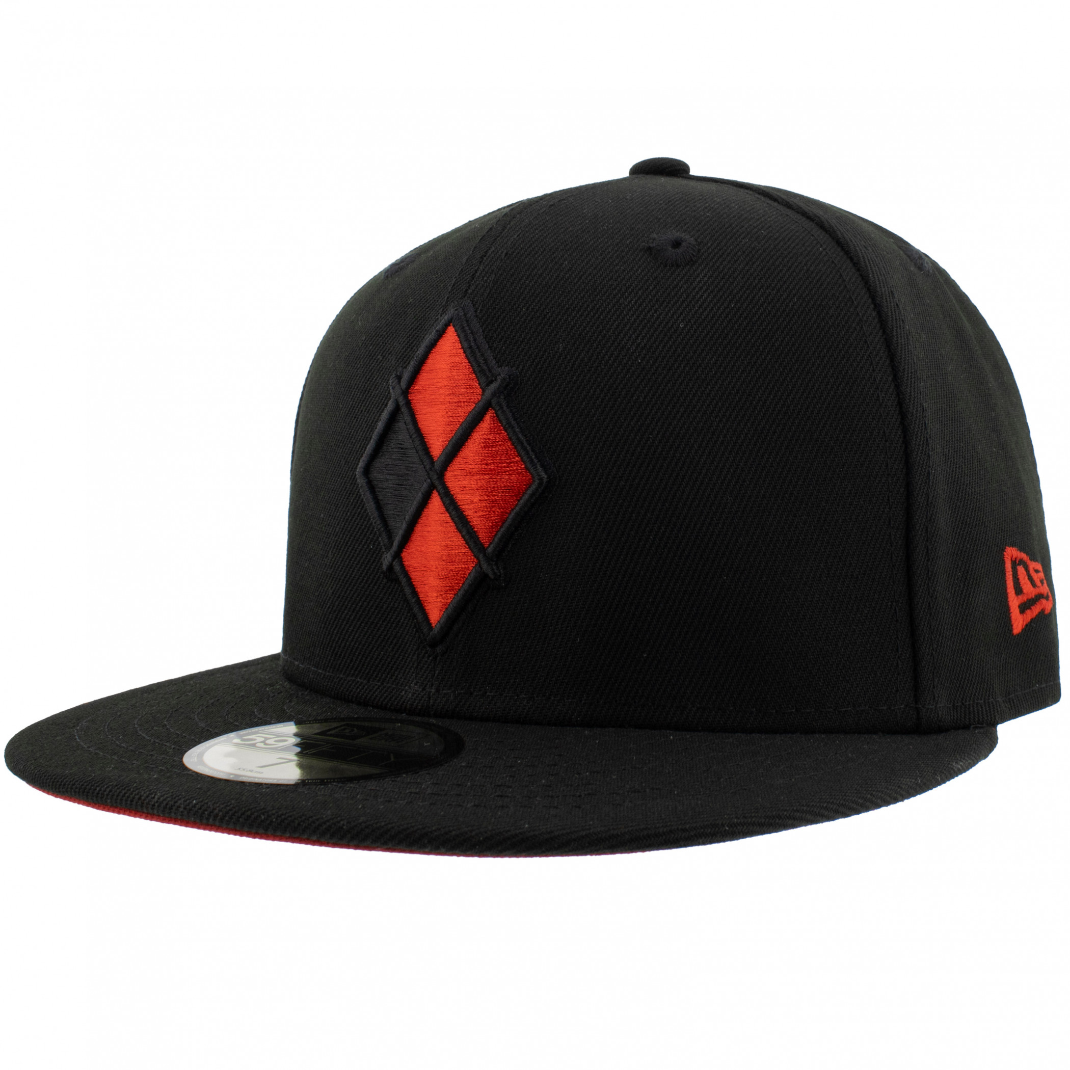 Harley Quinn Logo New Era 59Fifty Fitted Hat, Black