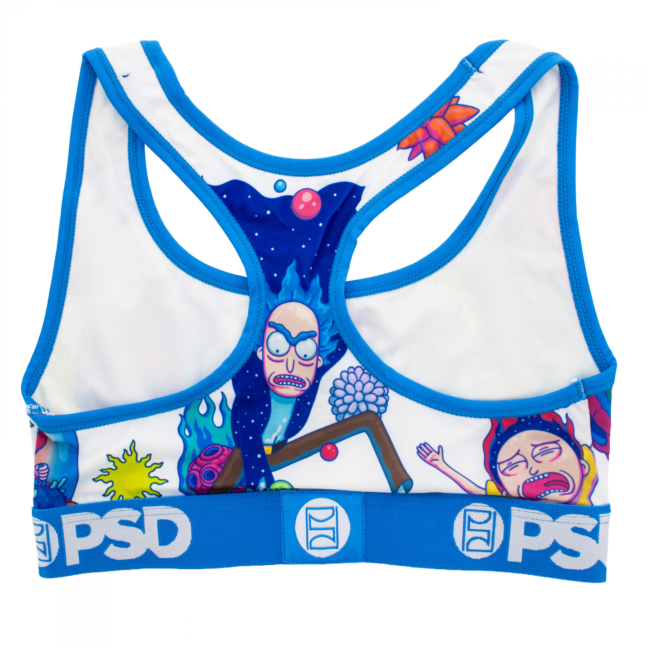 Rick and Morty Attack PSD Sports Bra, Multi-Color