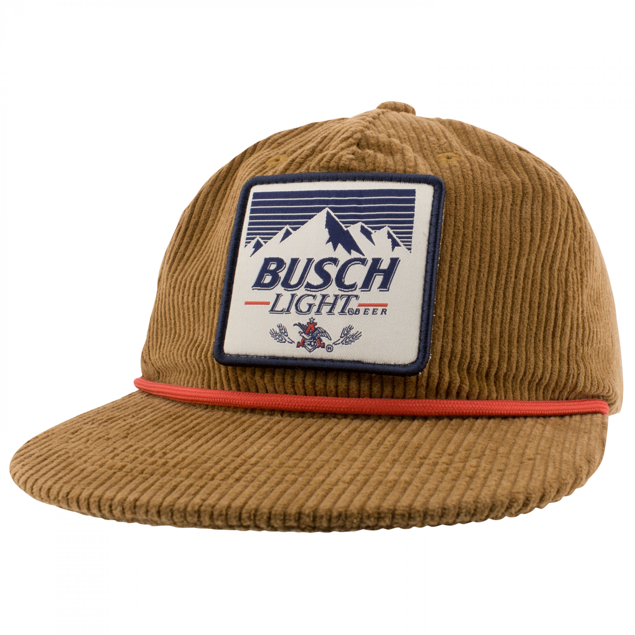 Busch Light Vintage Logo 3D Woven Patch Brown Colorway Flat Bill Hat