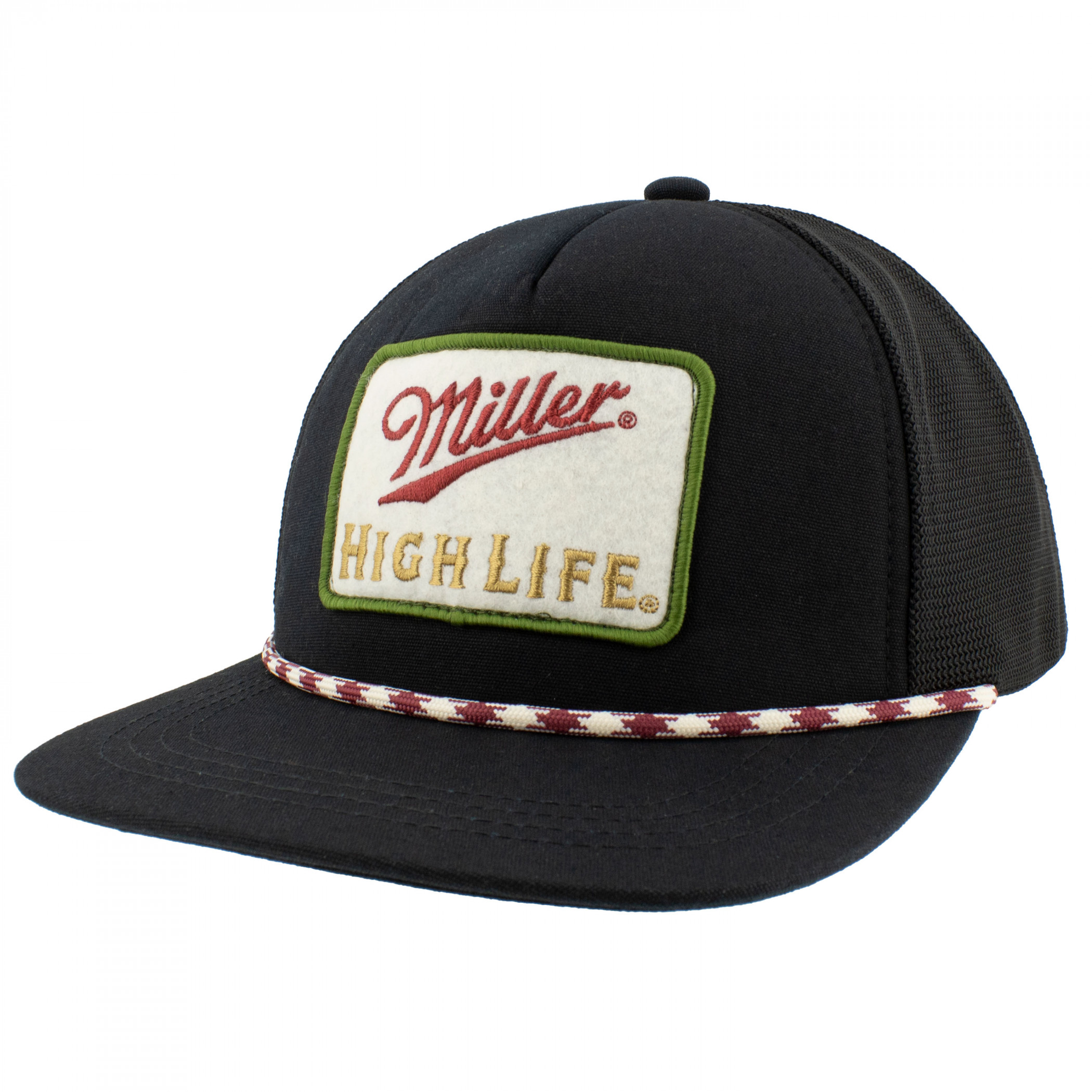 Miller High Life Patch Flat Bill Rope Hat