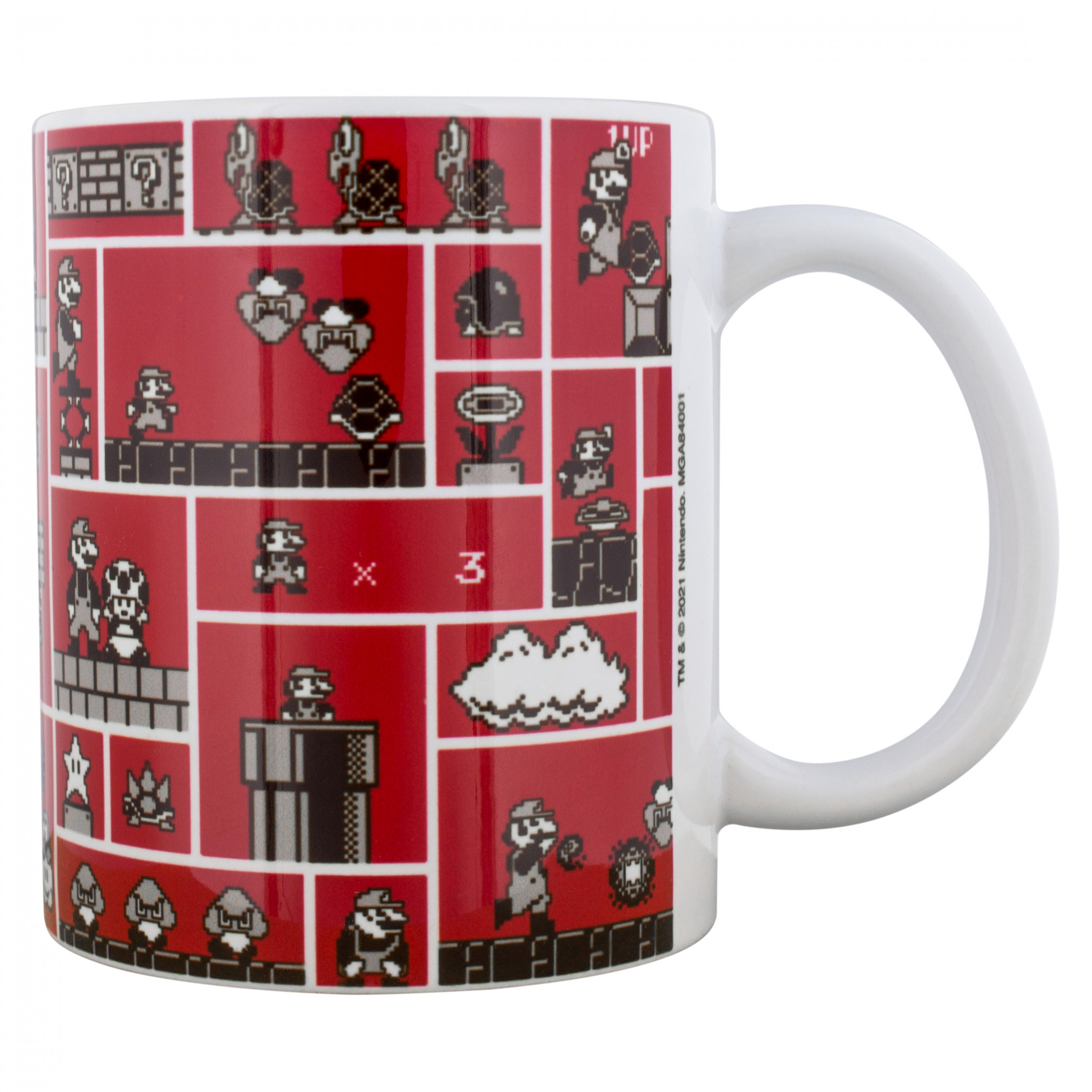 Super Mario Bros. Retro Scenes 11 oz. Ceramic Mug, Red
