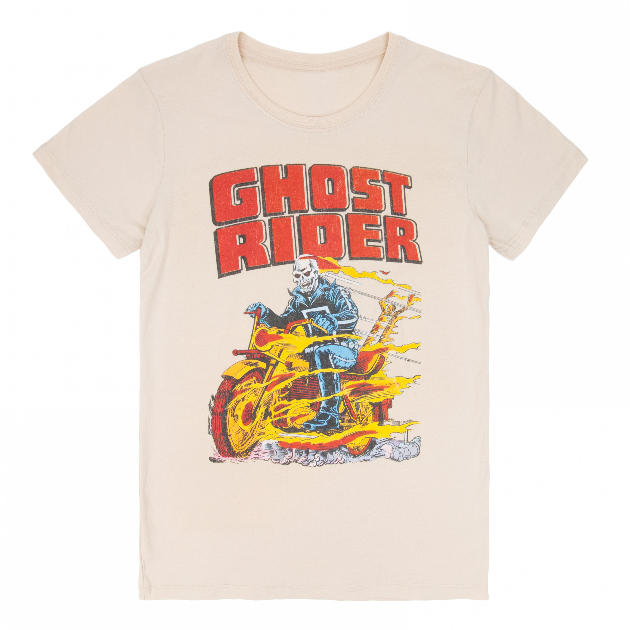 Ghost Rider Retro Hell on Wheels T-Shirt, White