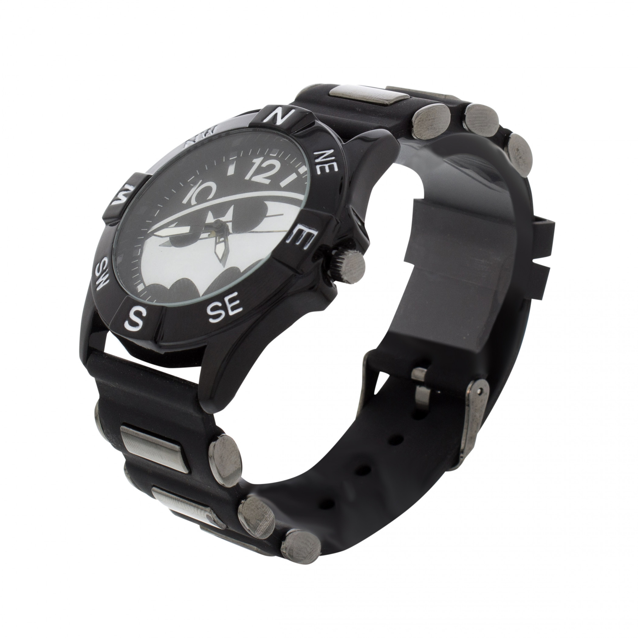 Batman Silver Dial Analog Watch, Black