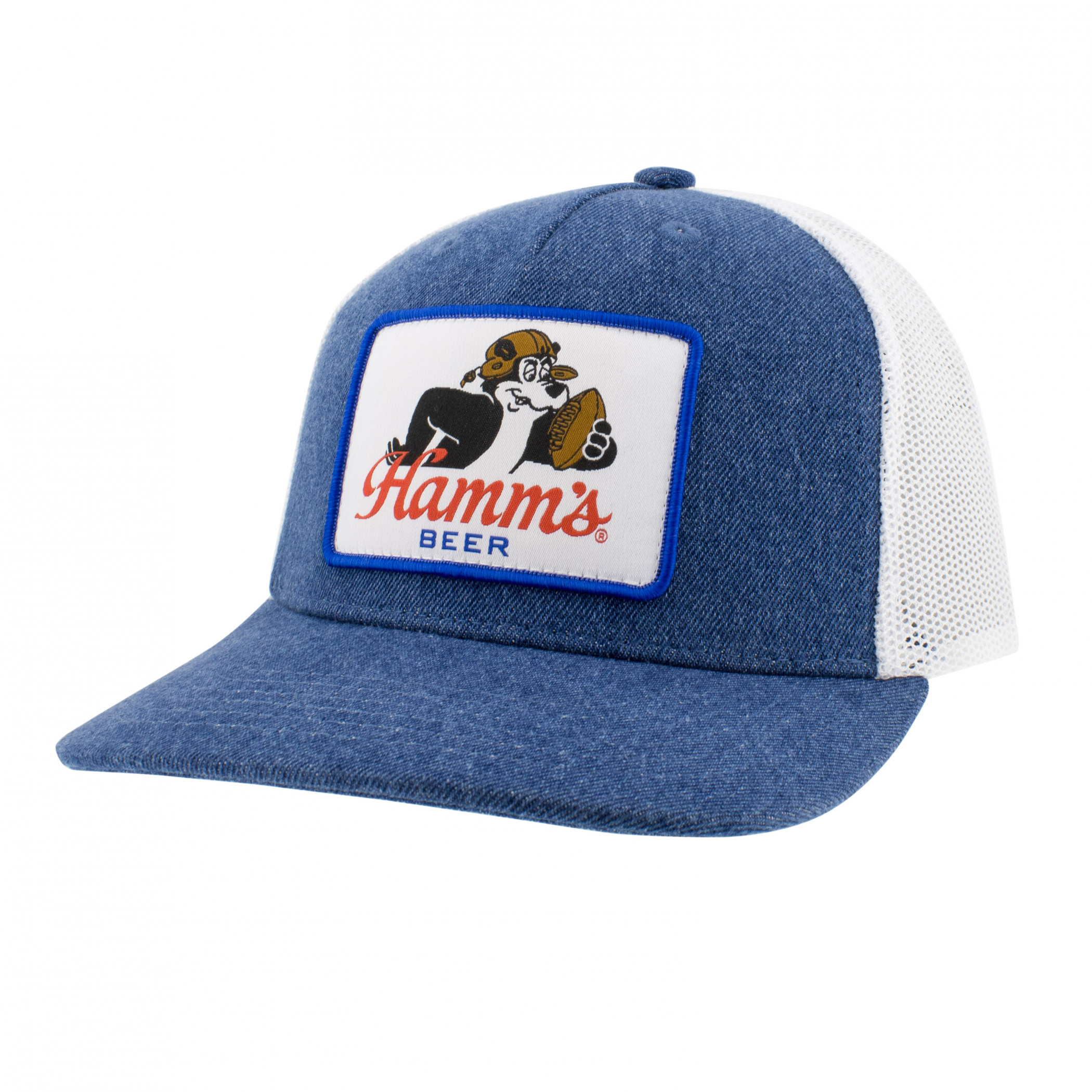 Hamm's Beer Football Denim Trucker Hat