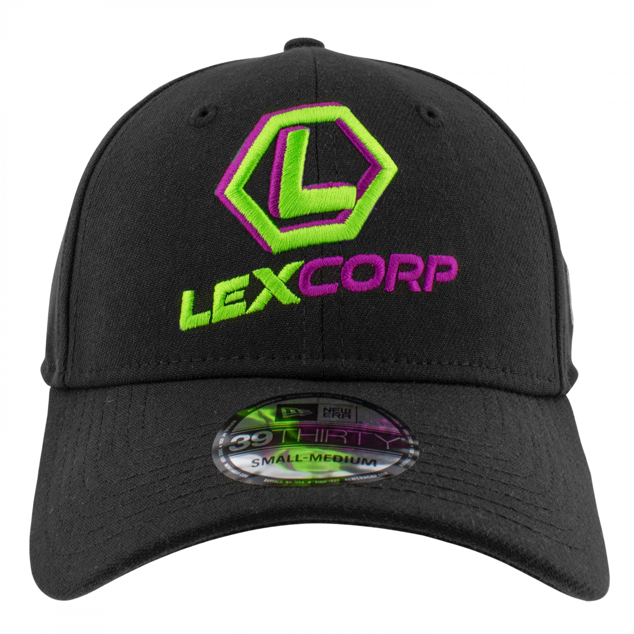 Lex Luther LexCorp Logo New Era 39Thirty Fitted Hat Black | eBay