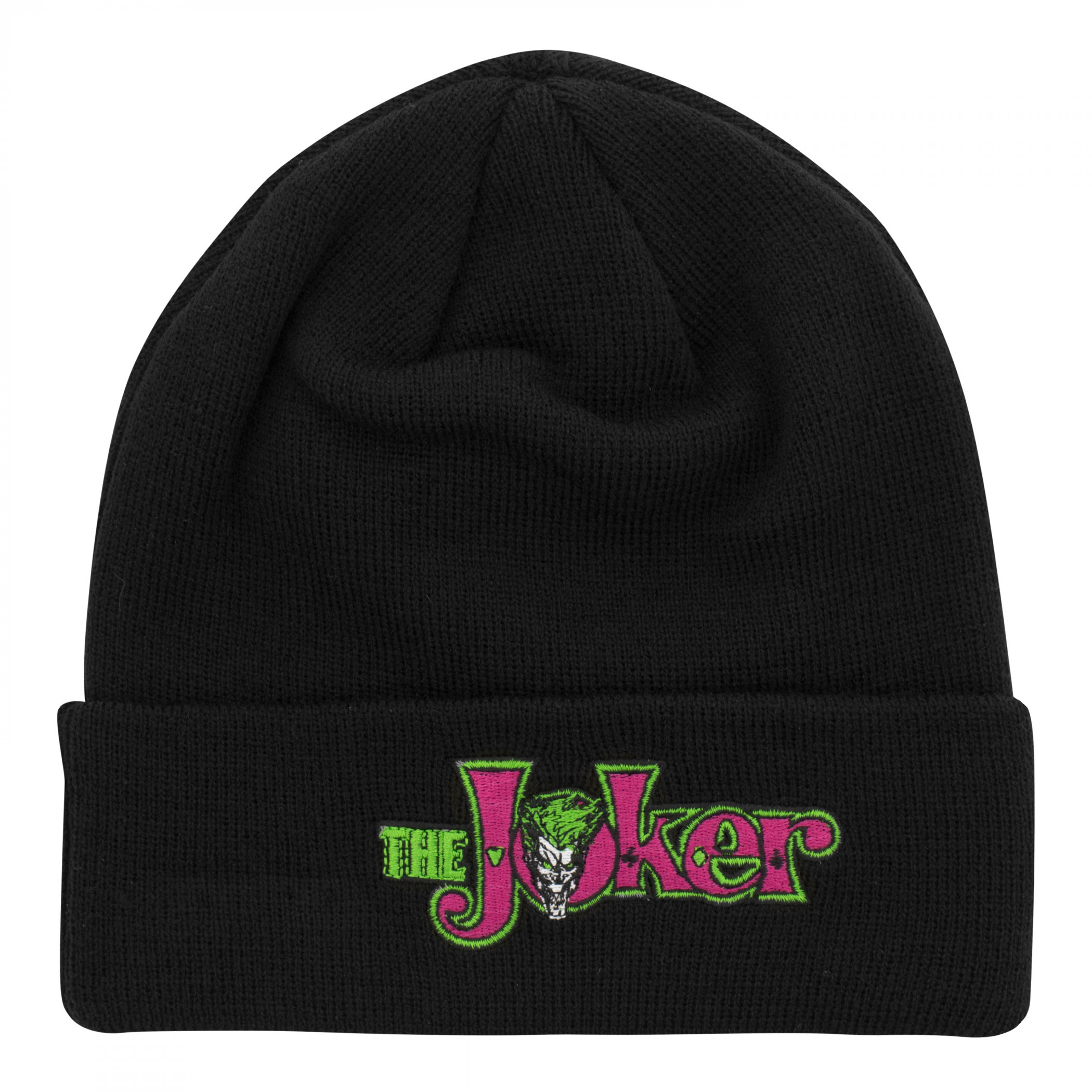 The Joker Comic Logo New Era Cuffed Beanie, Black