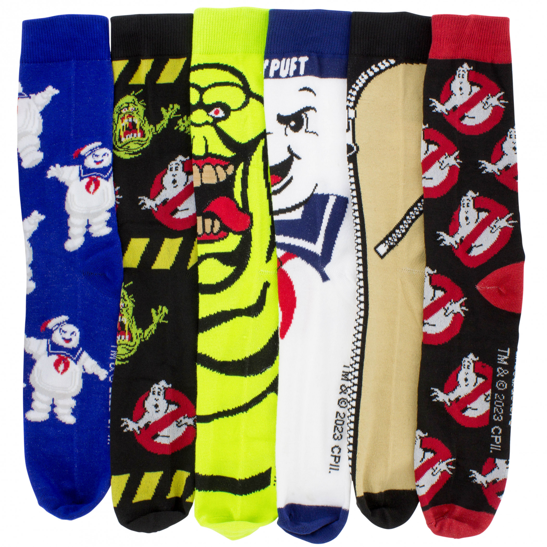 Ghostbusters Assorted 6-Pack Crew Socks, Multi-Color