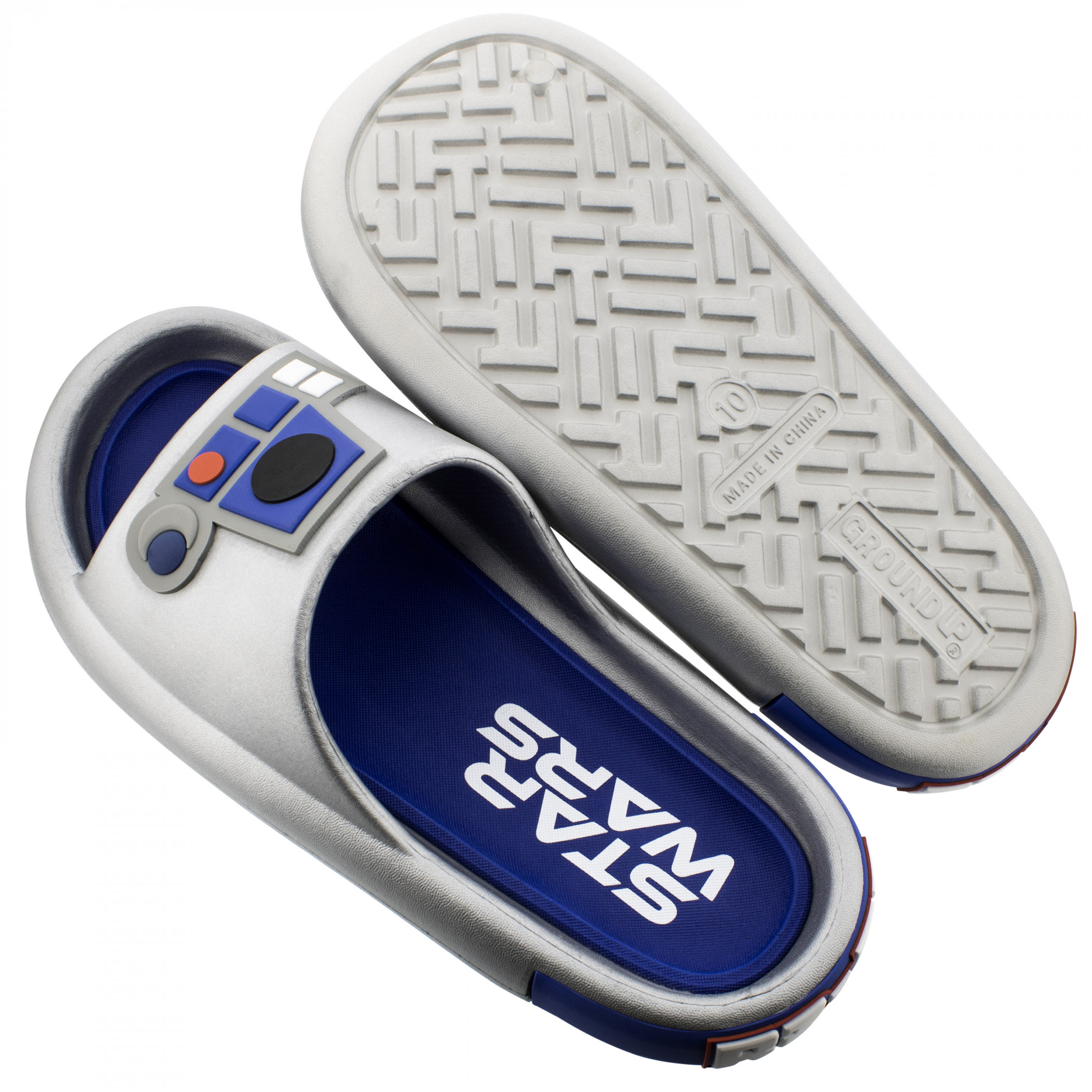 Star Wars R2-D2 Metallic Herren Cloud Comfort Slide Sandalen Silber - Bild 10 von 70